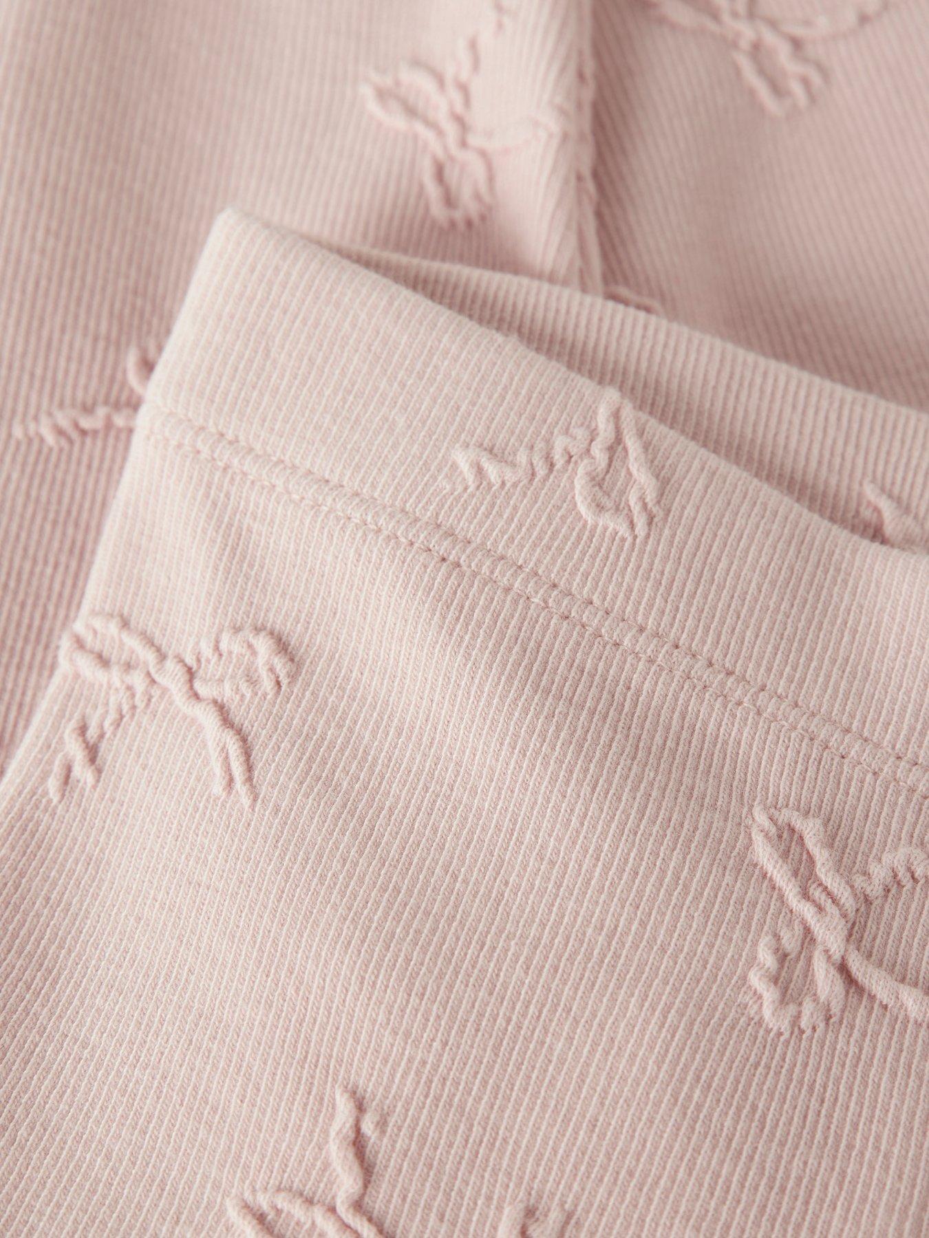 Image 3 of 3 of Name It Mini Girls Bow Embroidered Co-ord Leggings - Pink