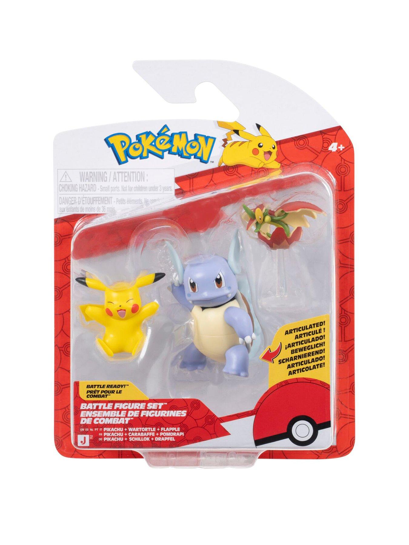 Pokemon Pokemon Battle Figure 3 Pack - Features 2-Inch Pikachu and Flapple and 3-Inch Wartortle Battle Figures