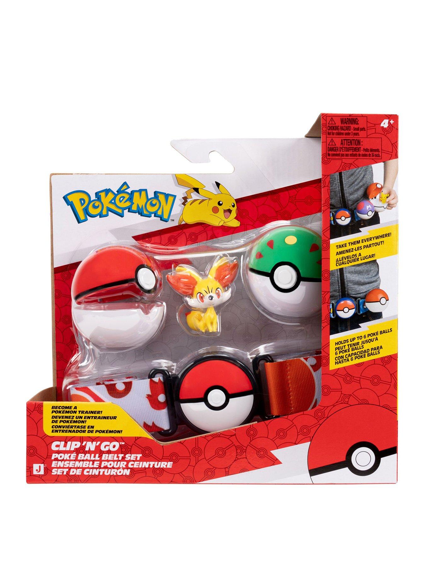 Pokemon Pokemon Fenniken Clip ‘N' Go Belt Set - 2-Inch Fenniken Battle Figure with Poke Ball, Friend Ball, and Fire-Type Themed Belt
