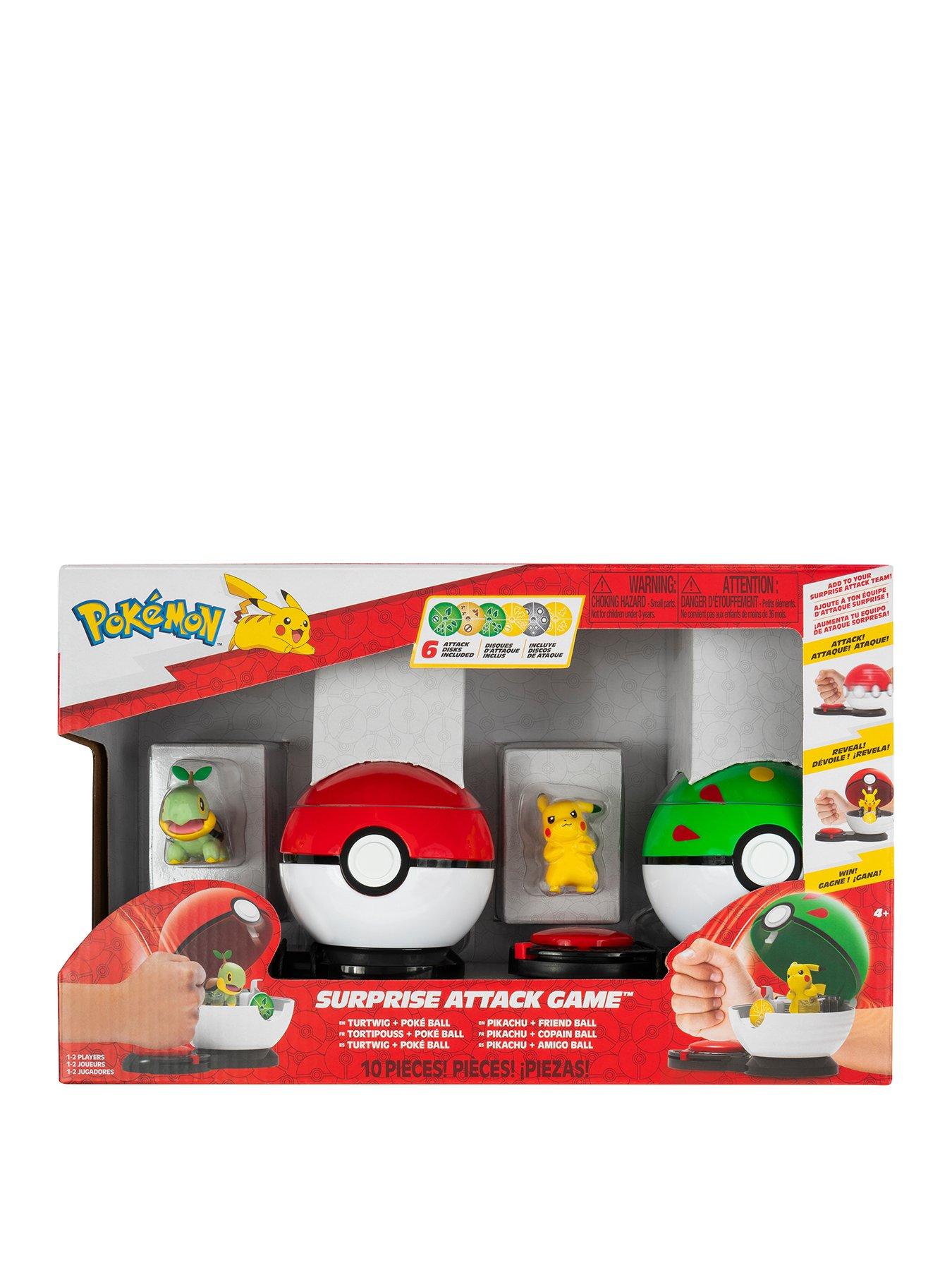 Pokemon Pokemon Surprise Attack Game - 2-Inch Turtwig with Poke Ball and 2-Inch Pikachu with Friend Ball plus Six Attack Discs