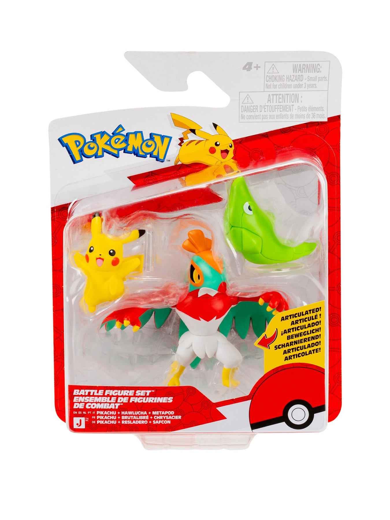 Pokemon Pokemon Battle Figure 3 Pack - Features 2-Inch Metapod and Pikachu and 3-Inch Hawlucha Battle Figures