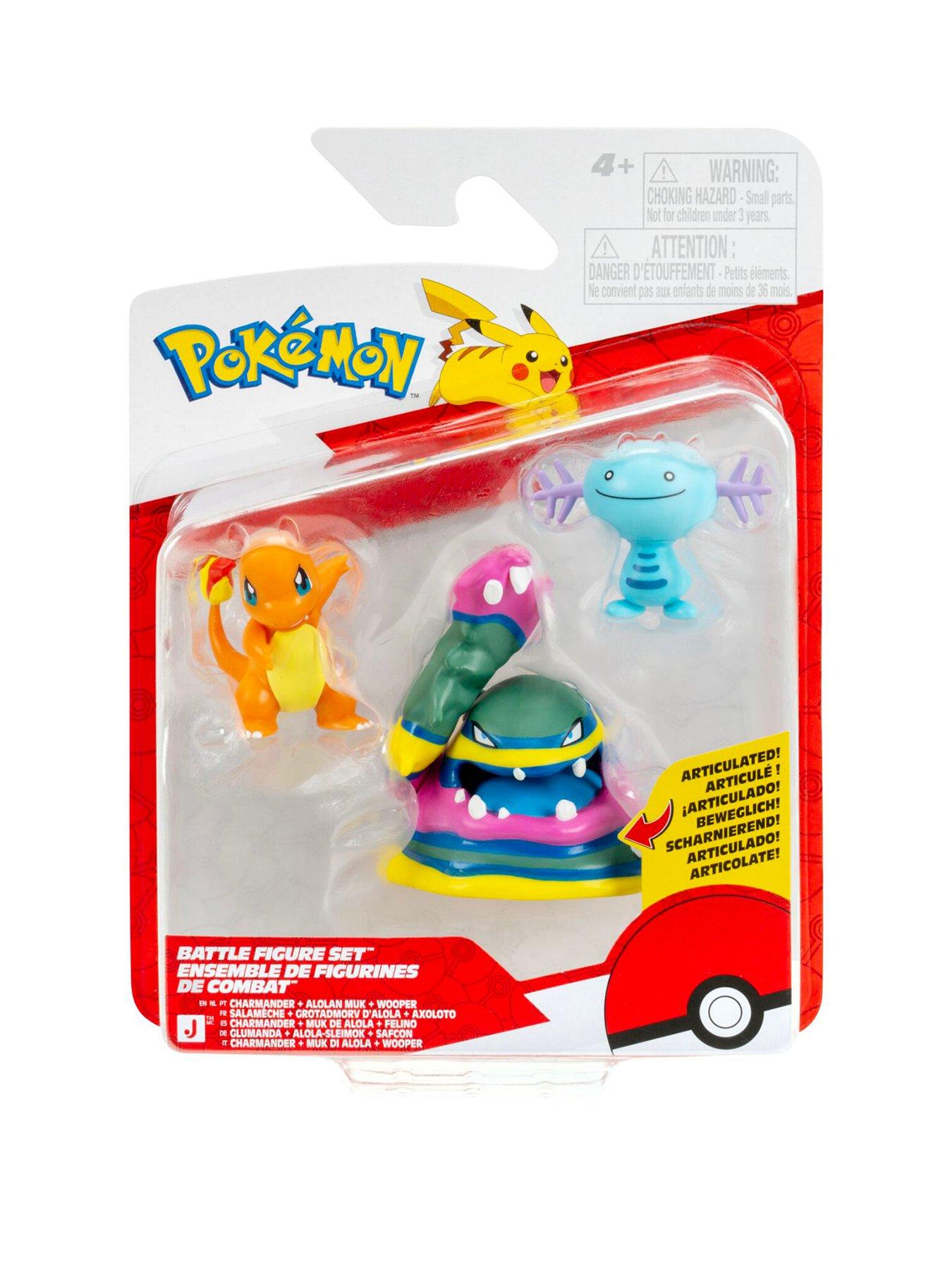 Pokemon Pokemon Battle Figure 3 Pack - Features 2-Inch Charmander and Wooper and 3-Inch Alolan Muk Battle Figures