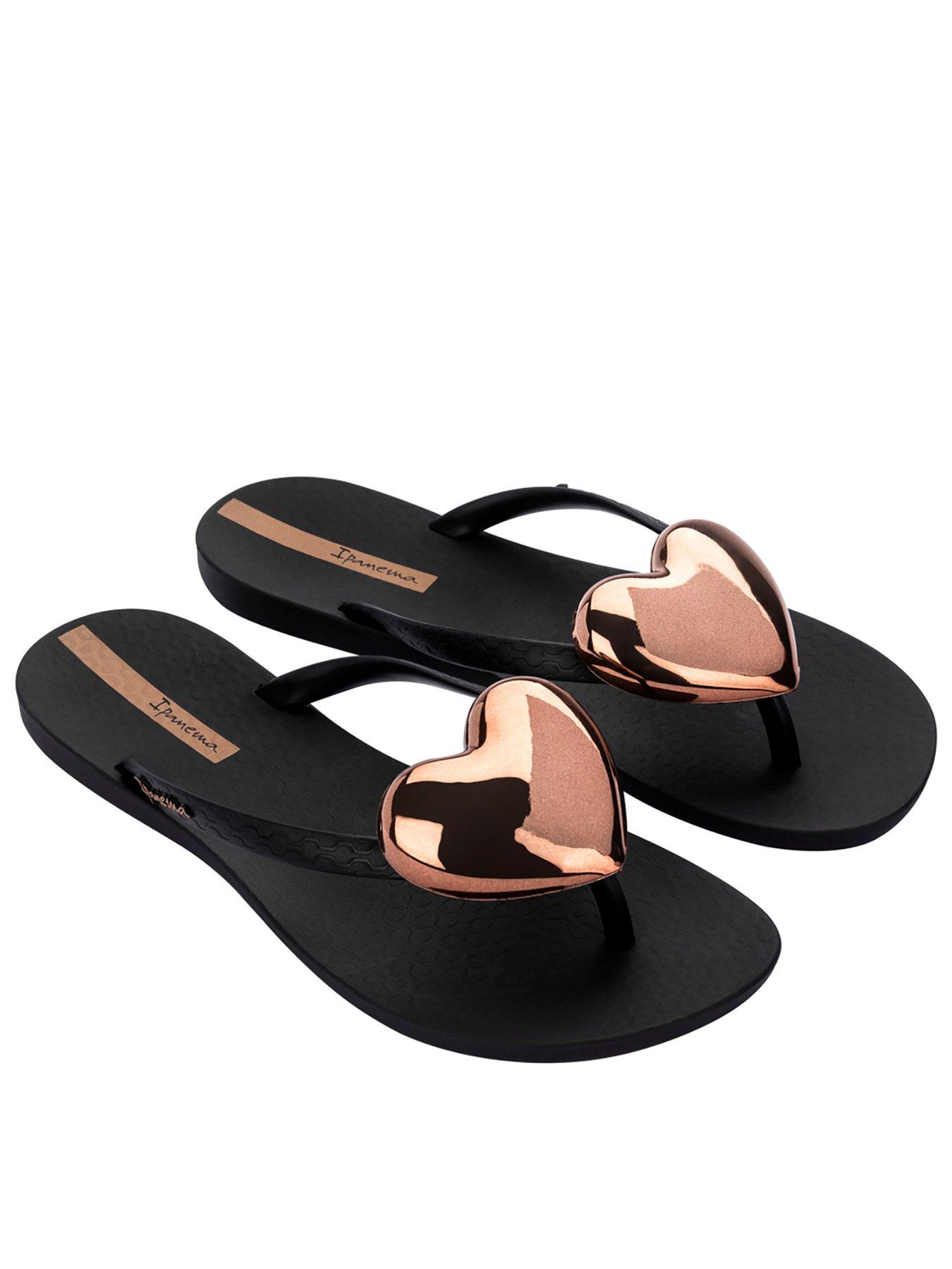 Image 1 of 3 of Ipanema Maxi Fashion Heart Hardware Flip Flop - Black