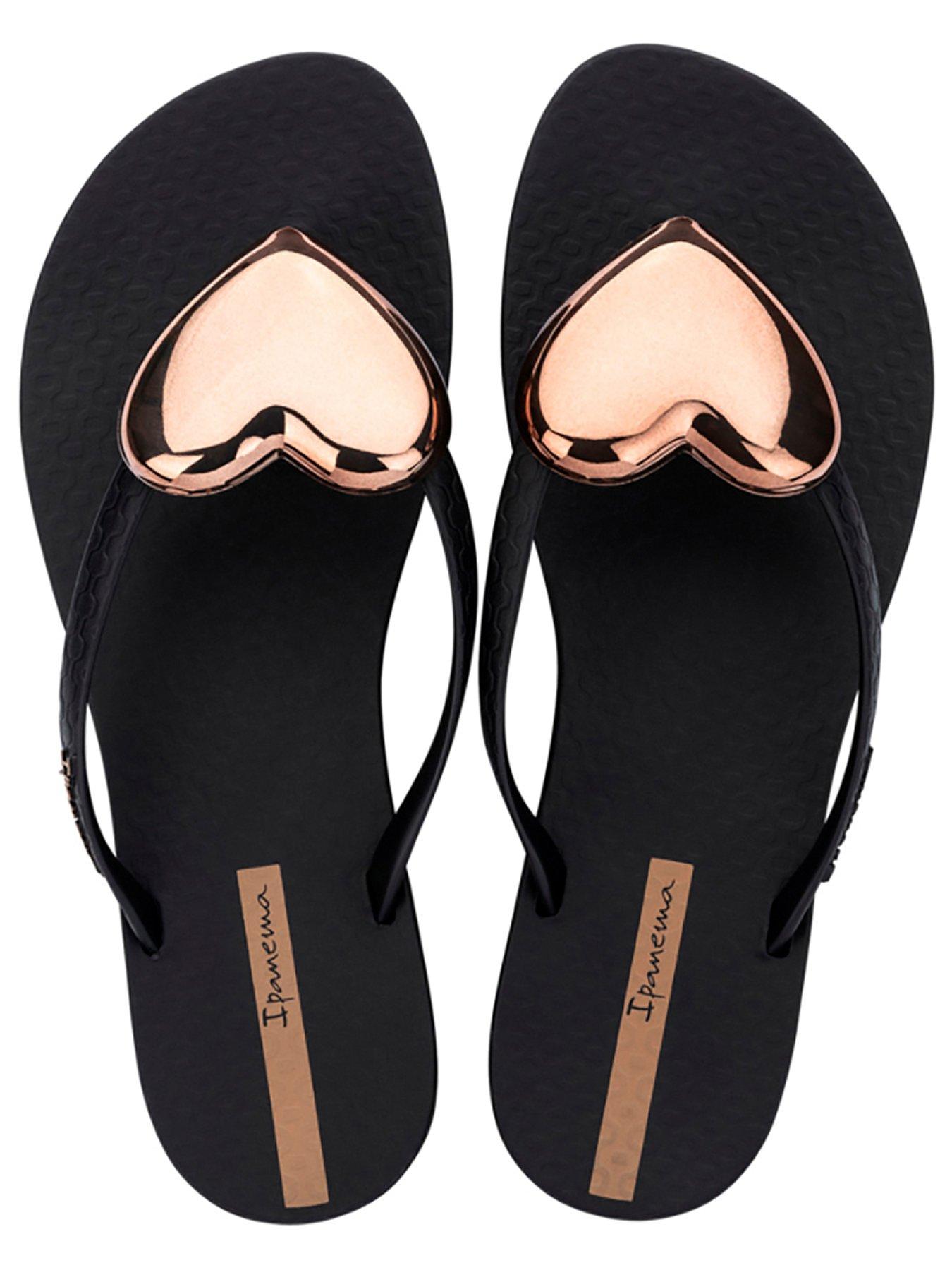 Image 2 of 3 of Ipanema Maxi Fashion Heart Hardware Flip Flop - Black
