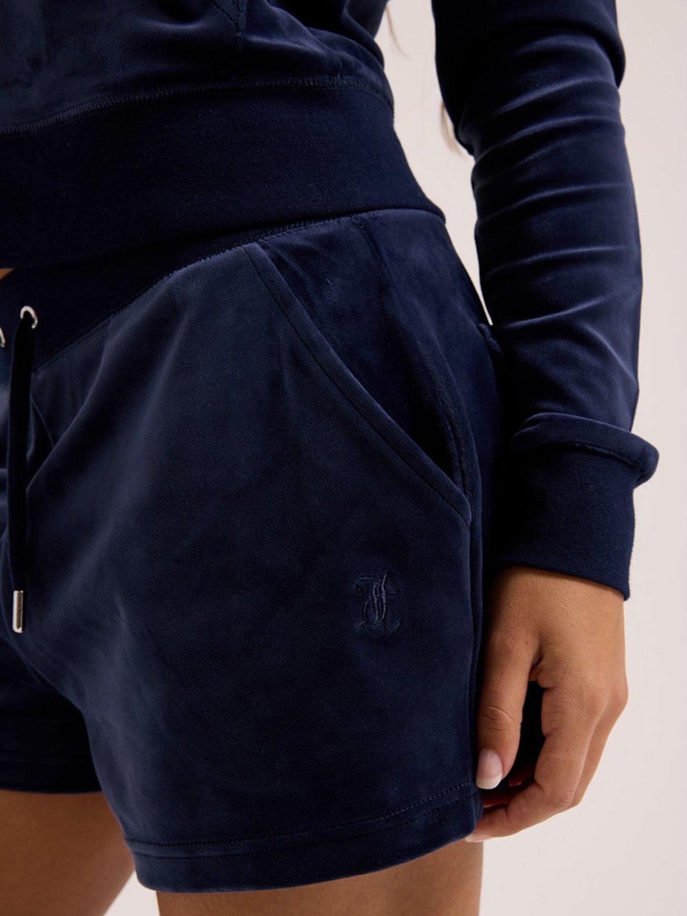 Image 3 of 6 of Juicy by Juicy Couture Eve Velour Shorts - Blue