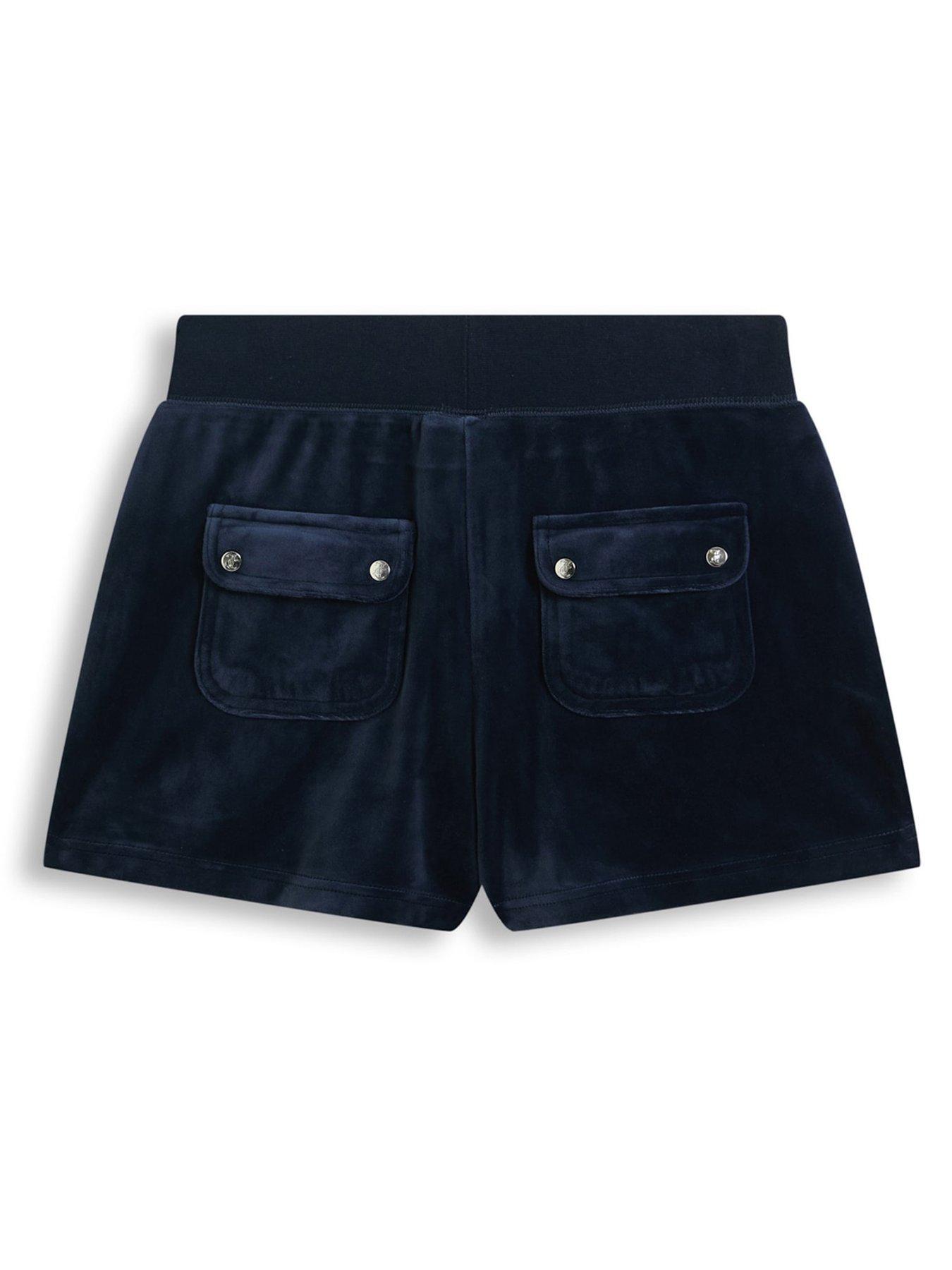 Image 6 of 6 of Juicy by Juicy Couture Eve Velour Shorts - Blue
