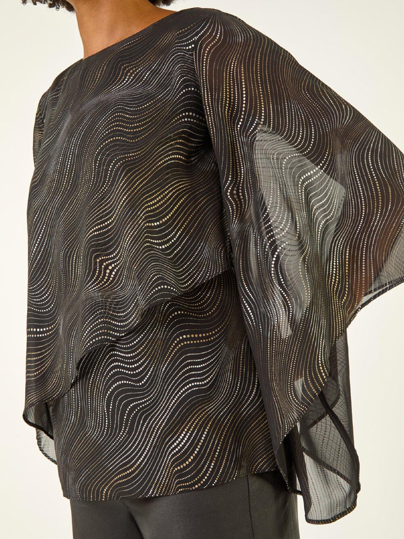 Image 5 of 5 of Roman Wavy Spot Foil Overlay Top