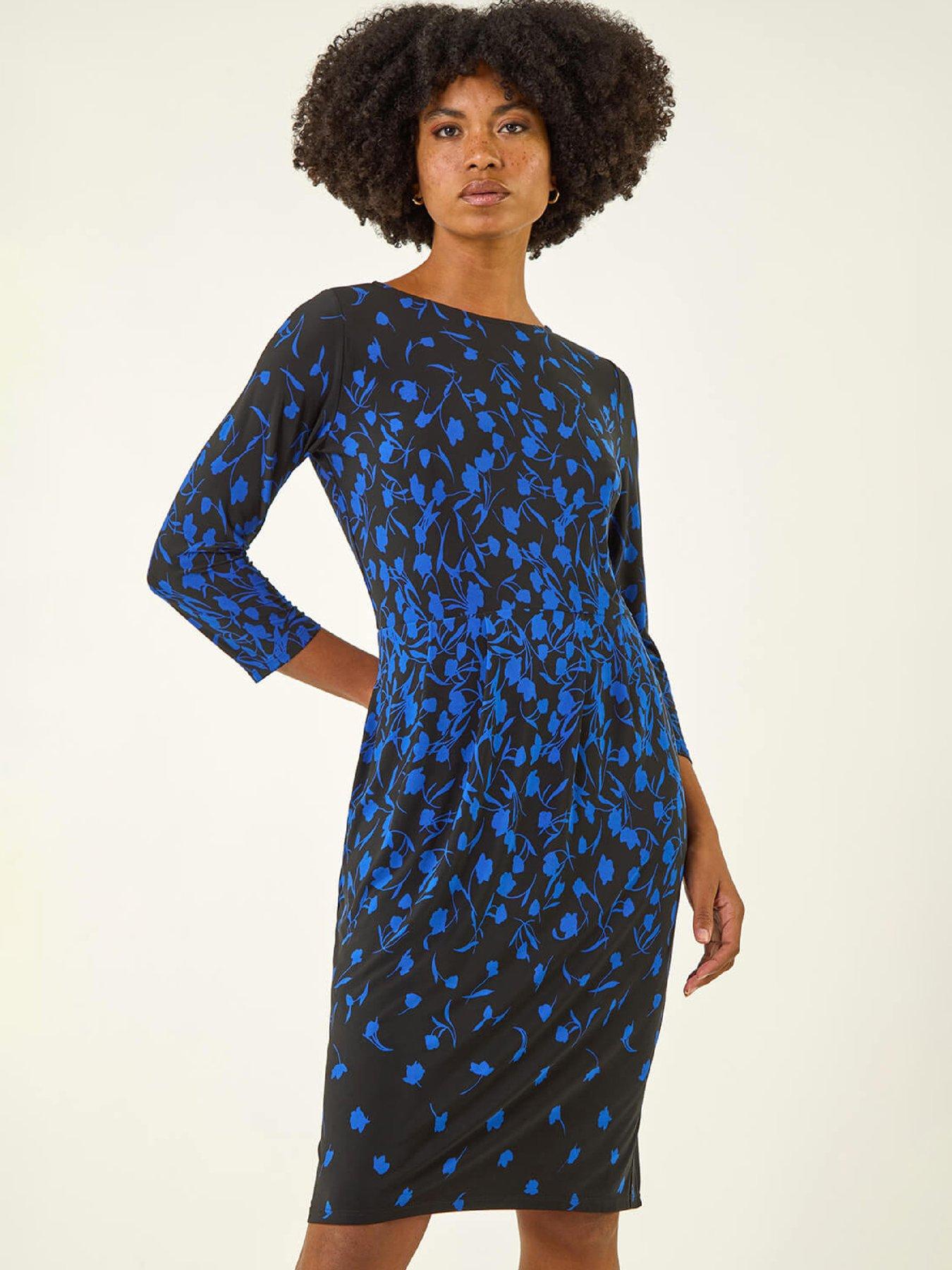 roman-floral-pleat-pocket-front-stretch-dressfront