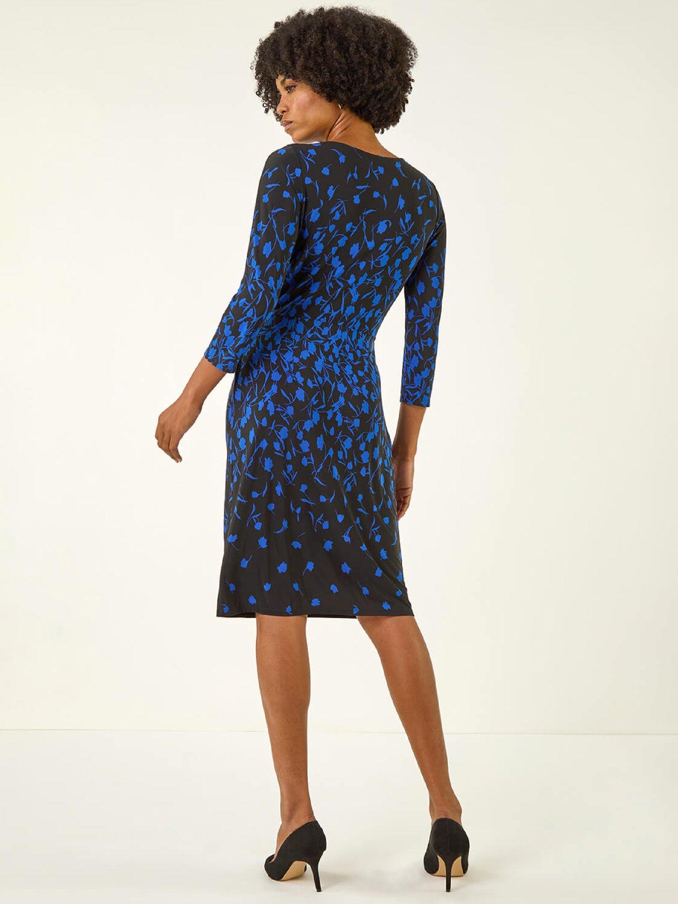 roman-floral-pleat-pocket-front-stretch-dressstillFront
