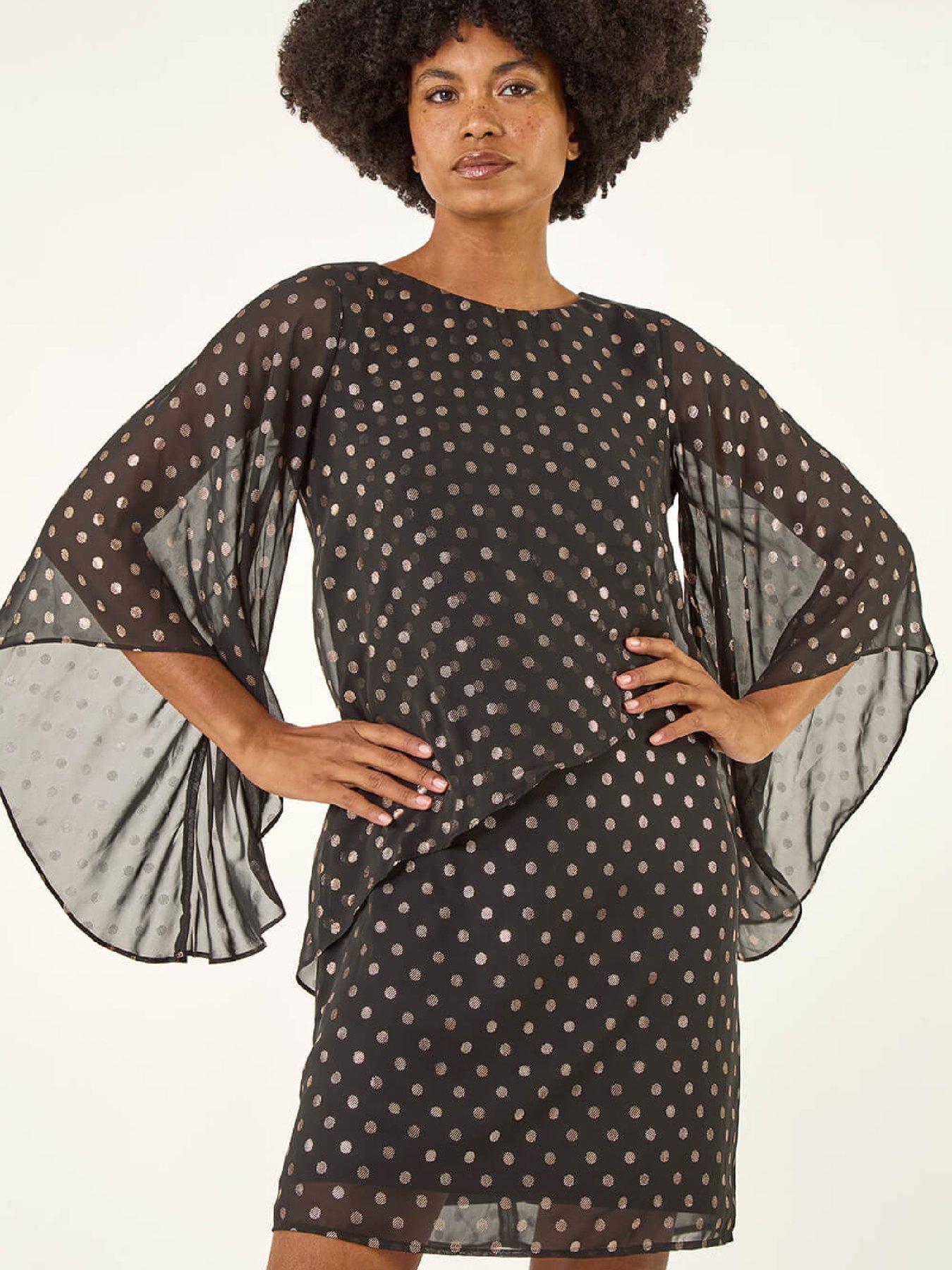 roman-asymmetric-spot-print-overlay-dressoutfit