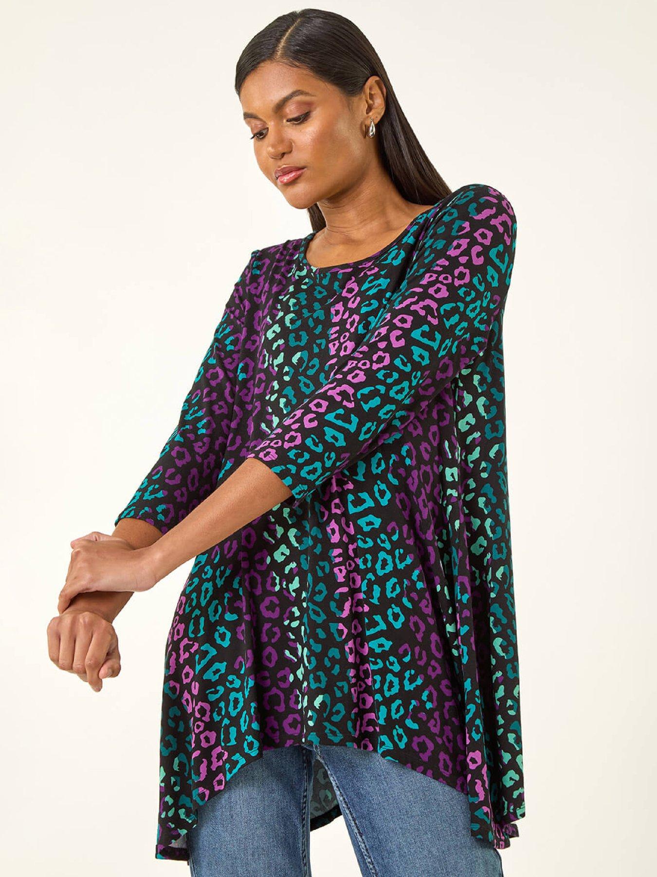 roman-animal-print-hanky-hem-stretch-topfront