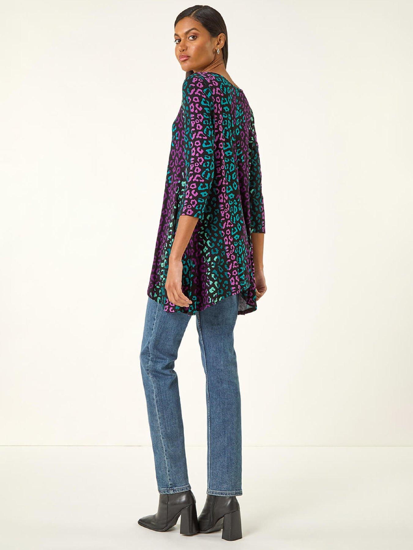 roman-animal-print-hanky-hem-stretch-topstillFront