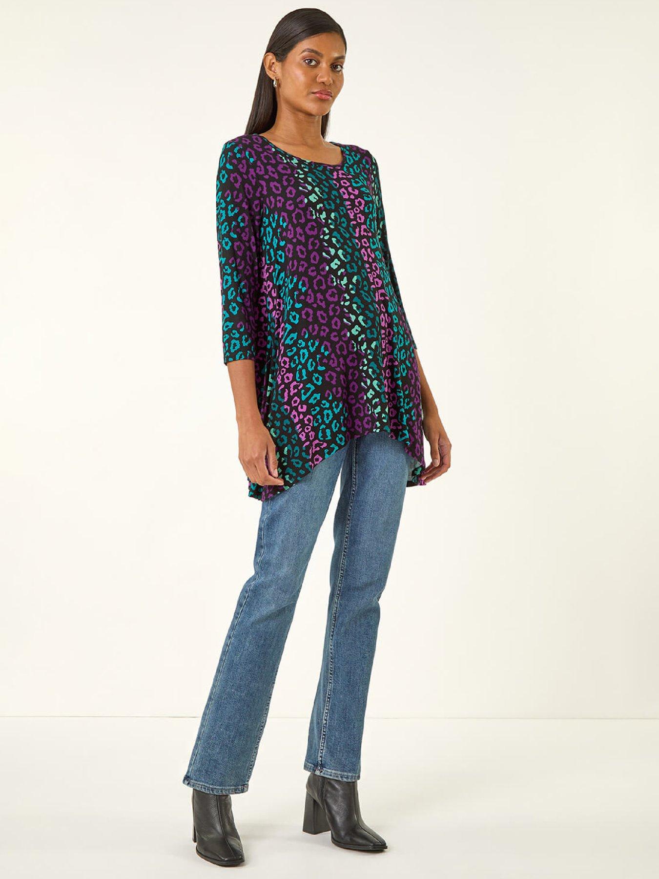 roman-animal-print-hanky-hem-stretch-topback