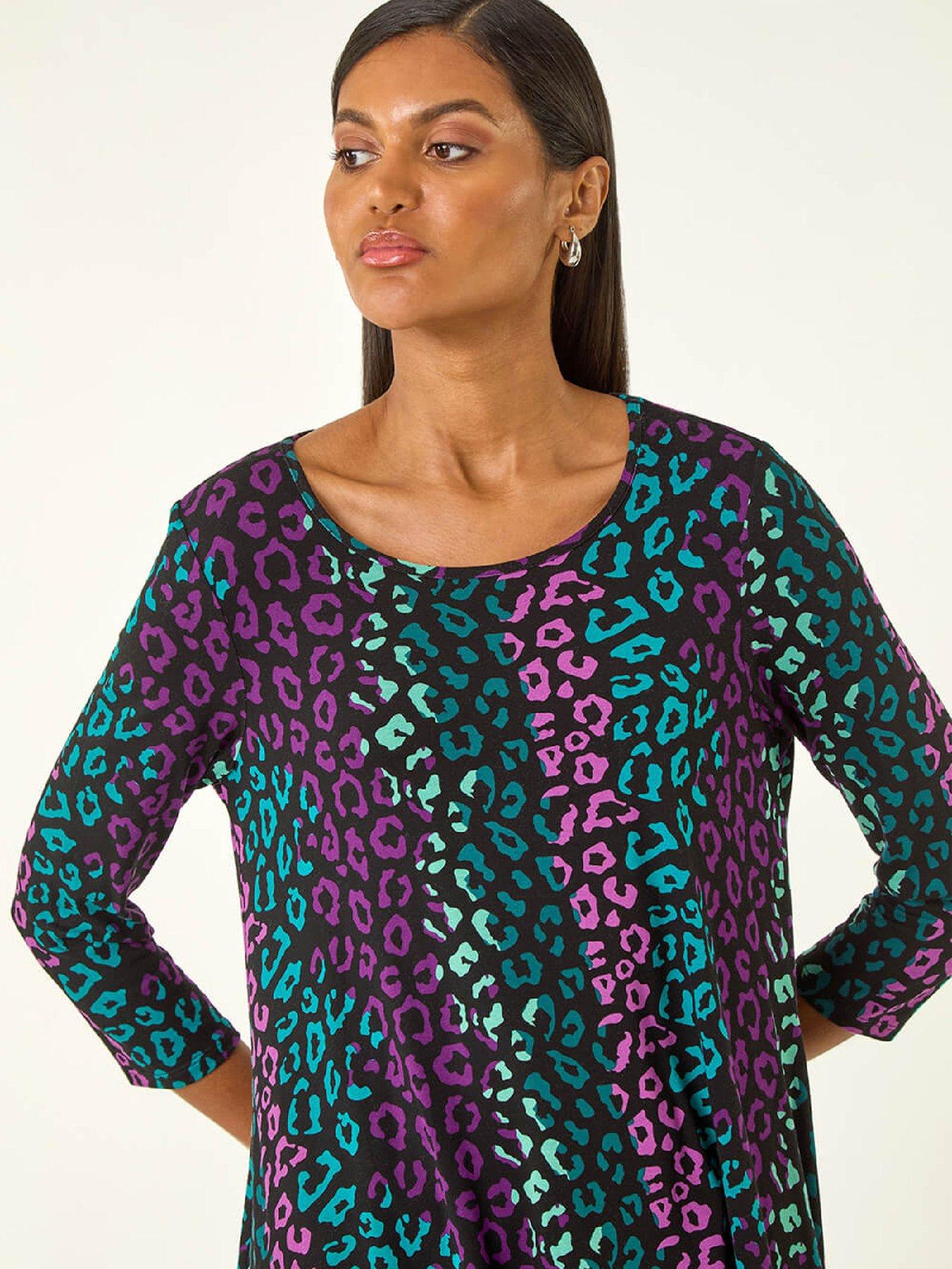 roman-animal-print-hanky-hem-stretch-topoutfit