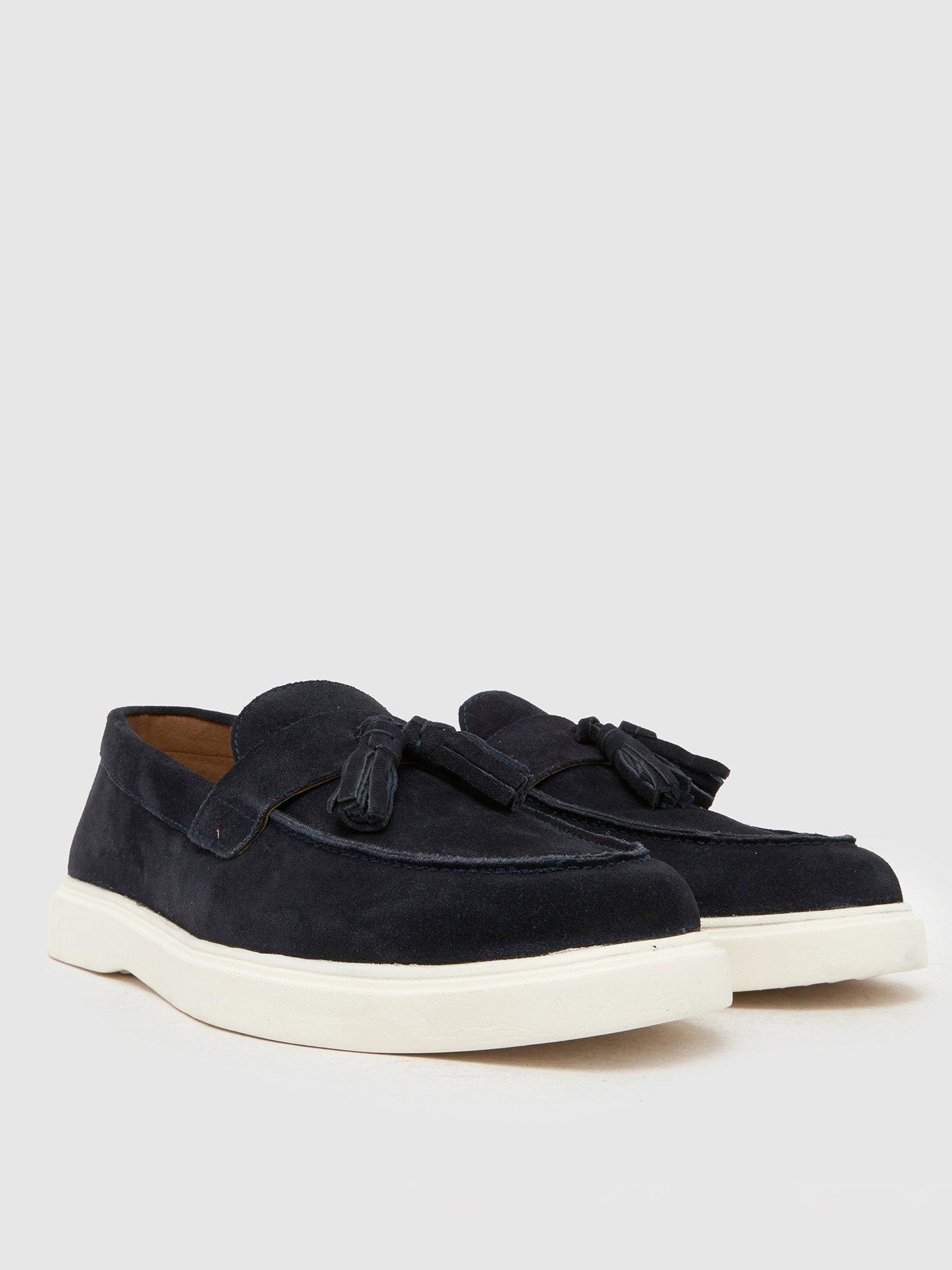 Image 2 of 4 of Schuh Percy Suede Tassel Loafer - Navy
