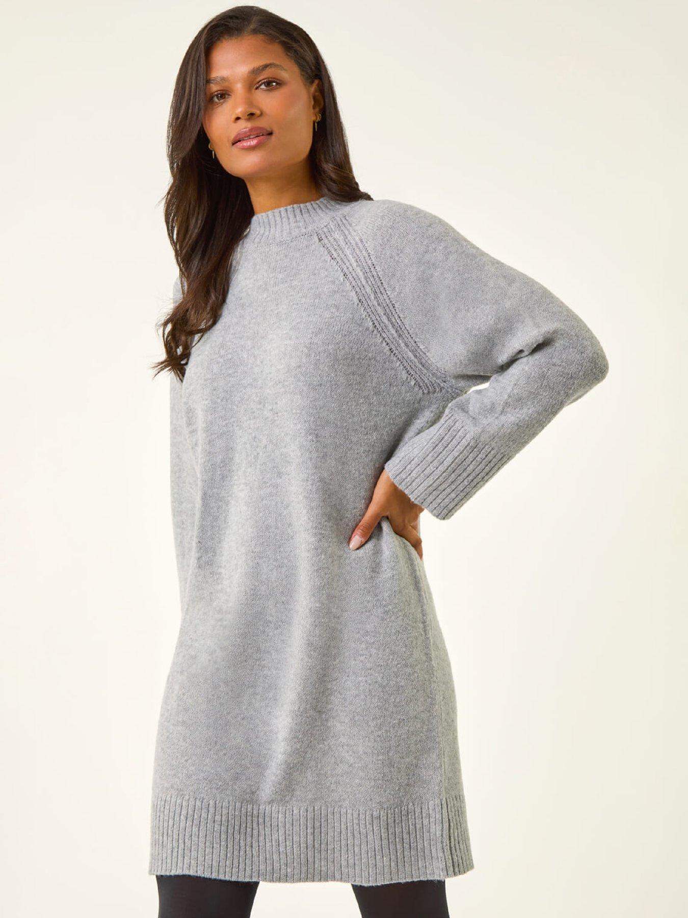 Image 4 of 5 of Roman High Neck Ribbed Knit Dress