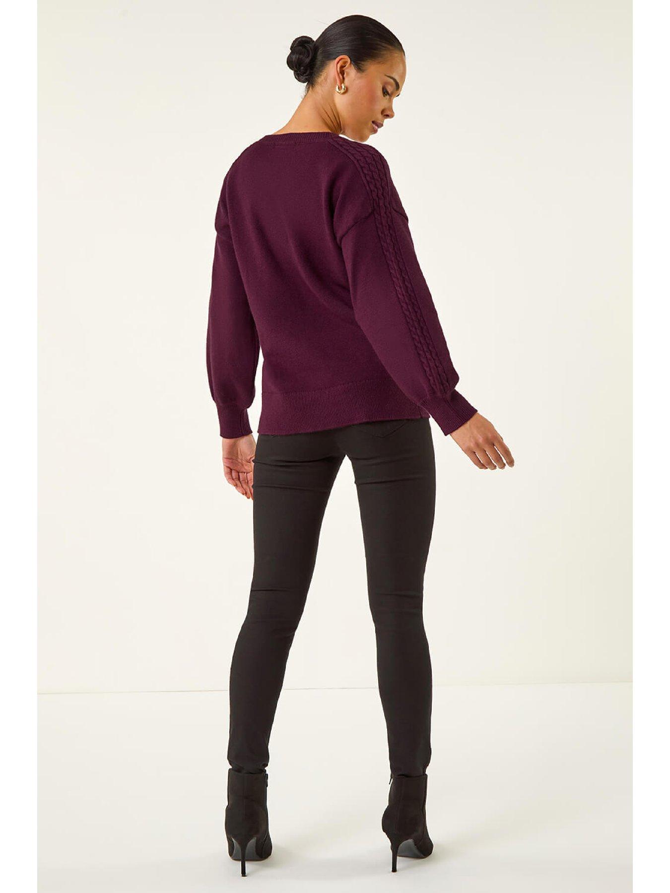 Image 2 of 5 of Roman Petite Contrast Sleeve Knit Jumper