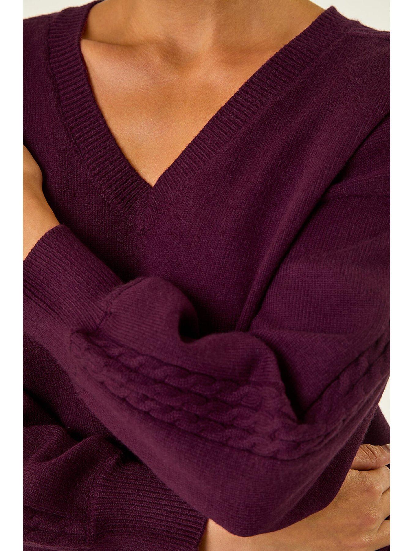 Image 5 of 5 of Roman Petite Contrast Sleeve Knit Jumper