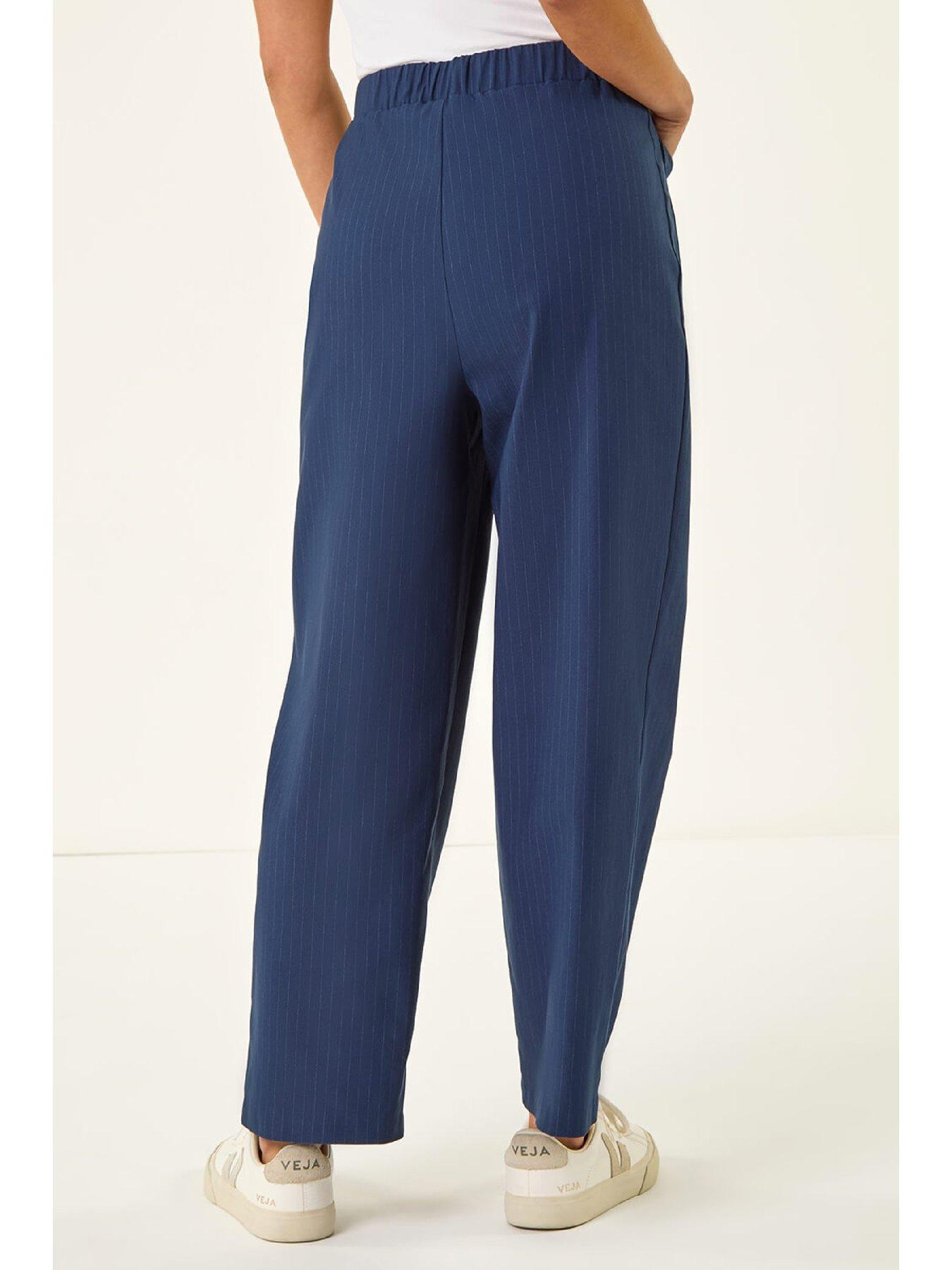 Image 2 of 5 of Roman Stripe Print Bengaline Stretch Trouser