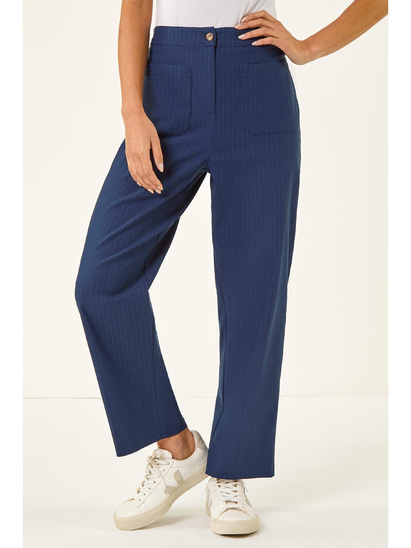 Image 4 of 5 of Roman Stripe Print Bengaline Stretch Trouser