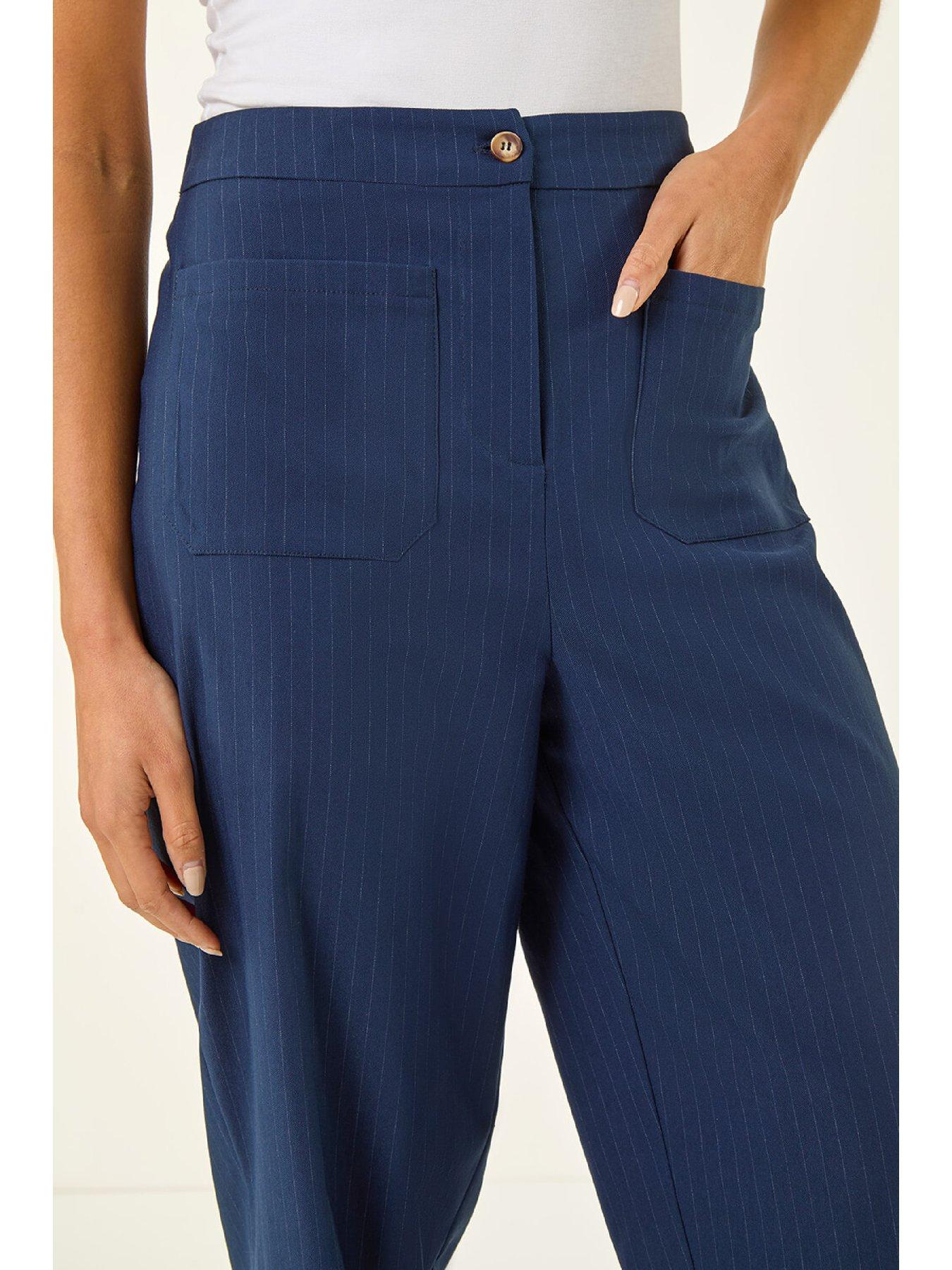 Image 5 of 5 of Roman Stripe Print Bengaline Stretch Trouser