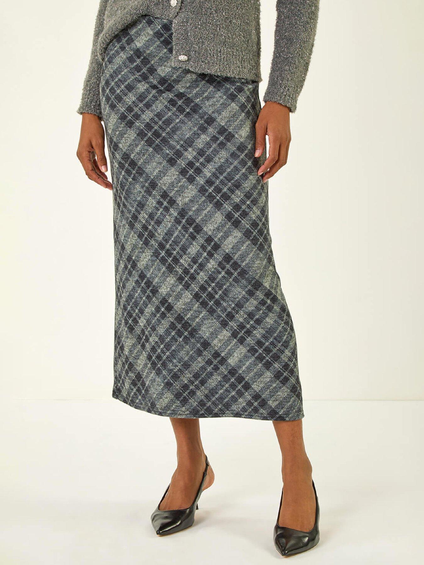 Roman Check Shadow Panel Skirt