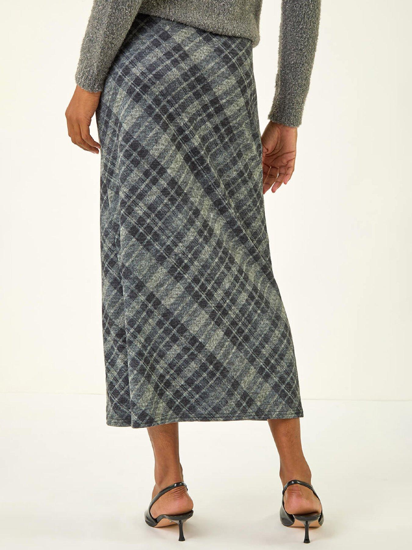 Image 2 of 4 of Roman Check Shadow Panel Skirt
