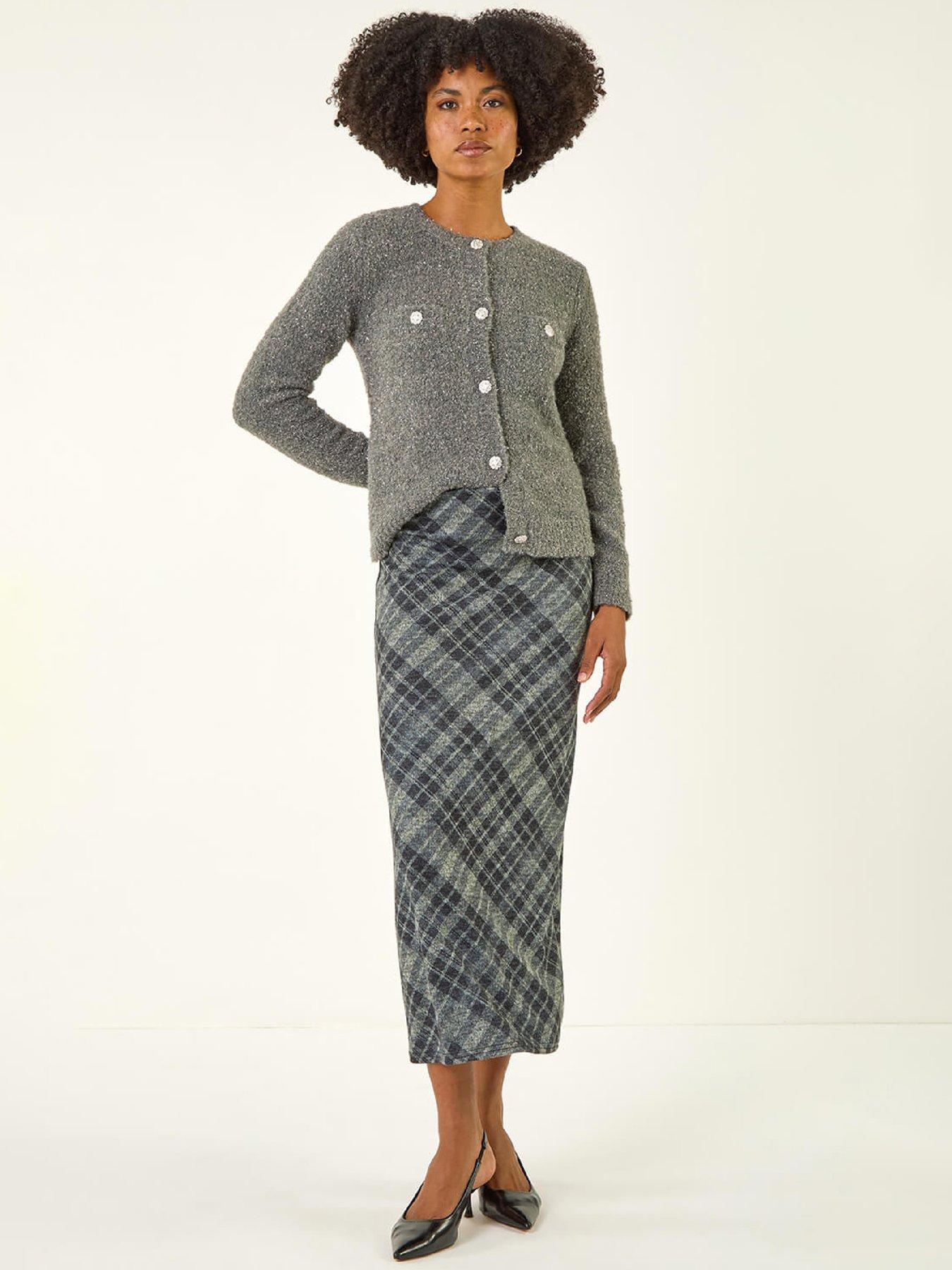 Image 3 of 4 of Roman Check Shadow Panel Skirt