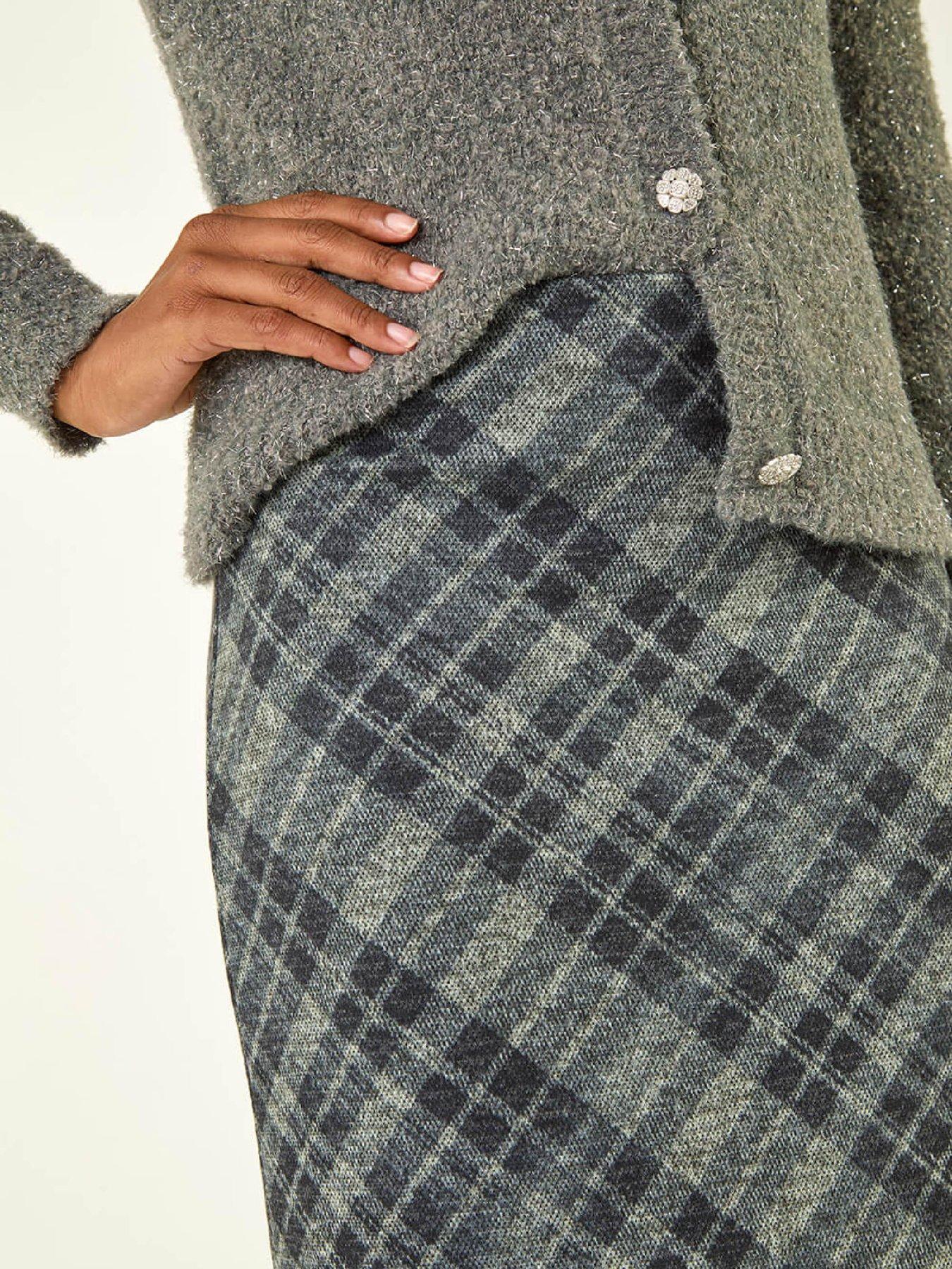 Image 4 of 4 of Roman Check Shadow Panel Skirt