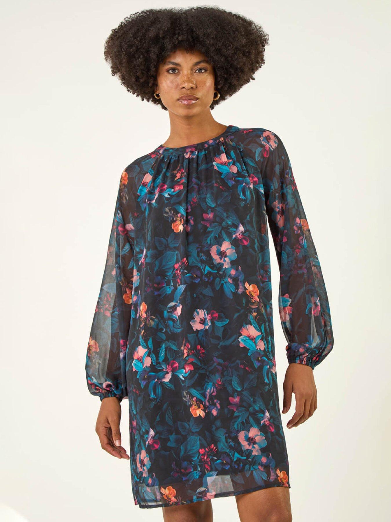 roman-floral-print-swing-dressfront