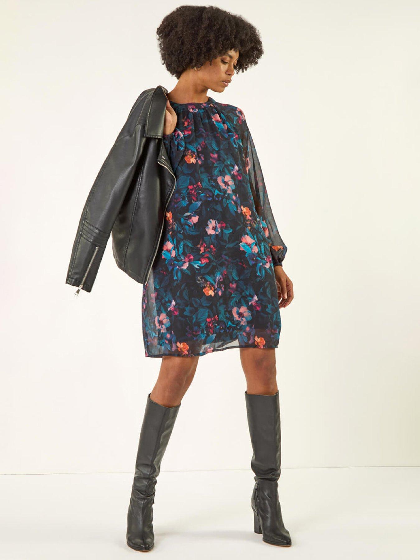roman-floral-print-swing-dressback