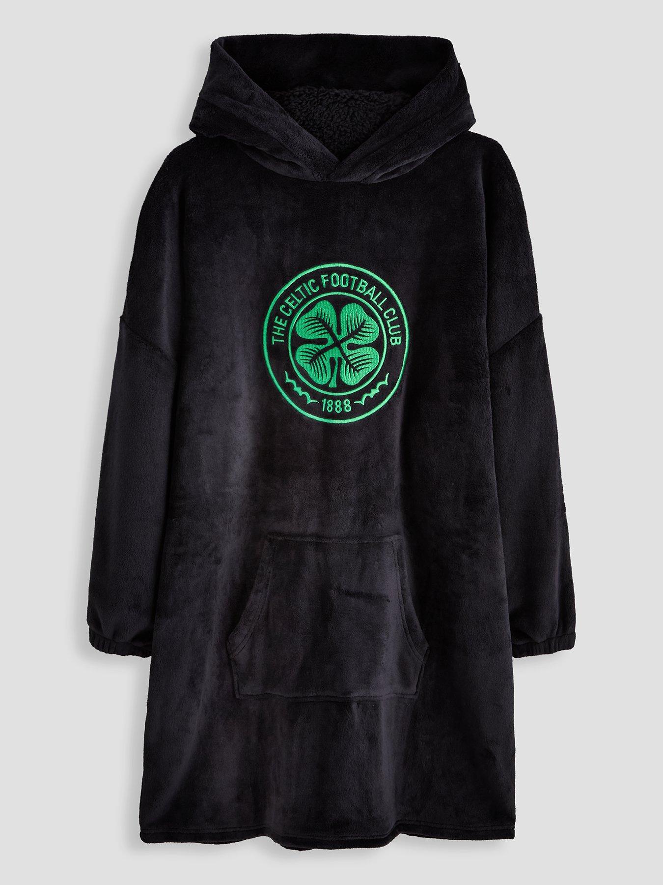 Image 1 of 4 of The Very Collection Celtic FC Crest Hooded Blanket - Black
