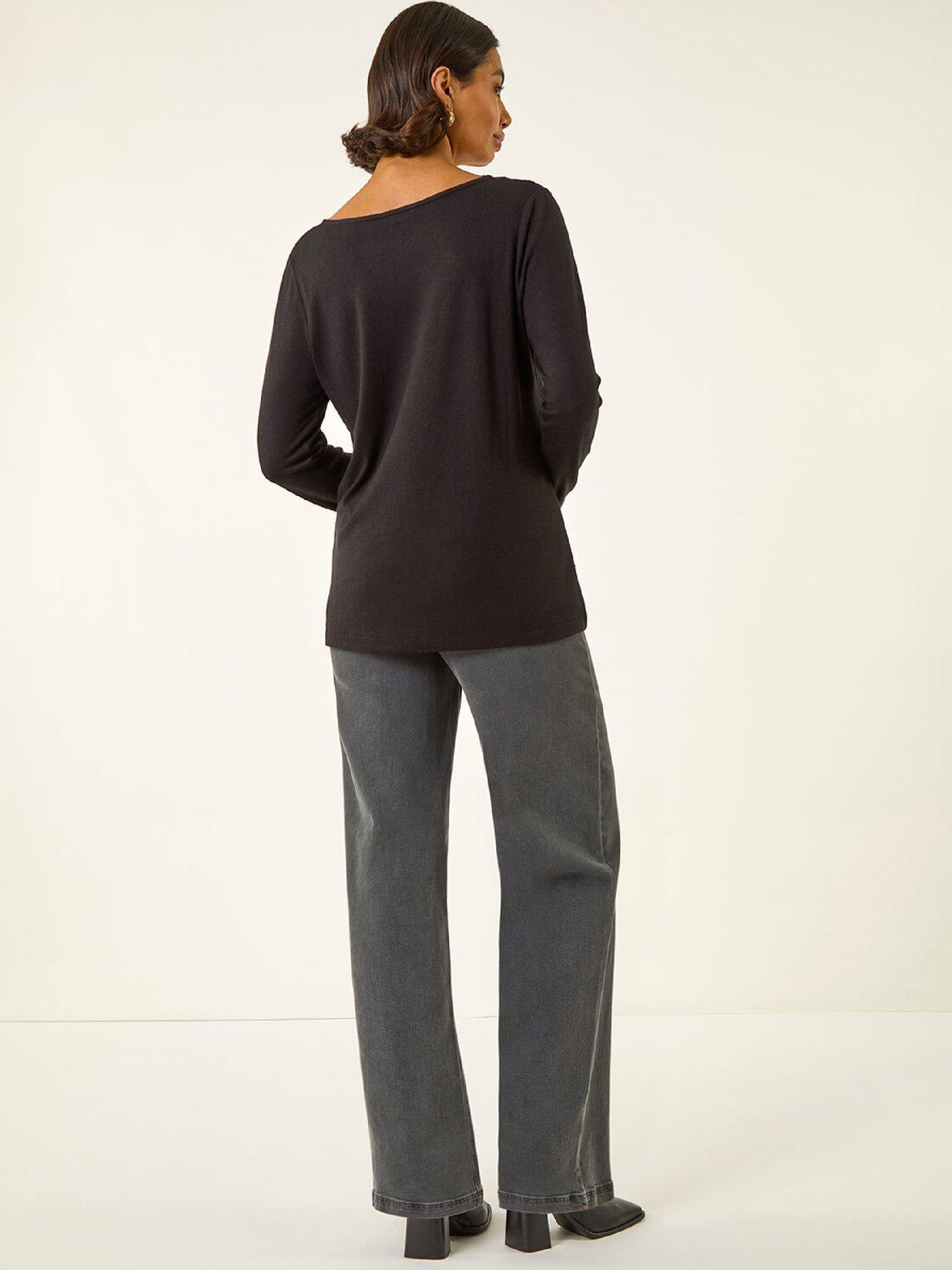 Image 2 of 5 of Roman Lace V-neck Stretch Top