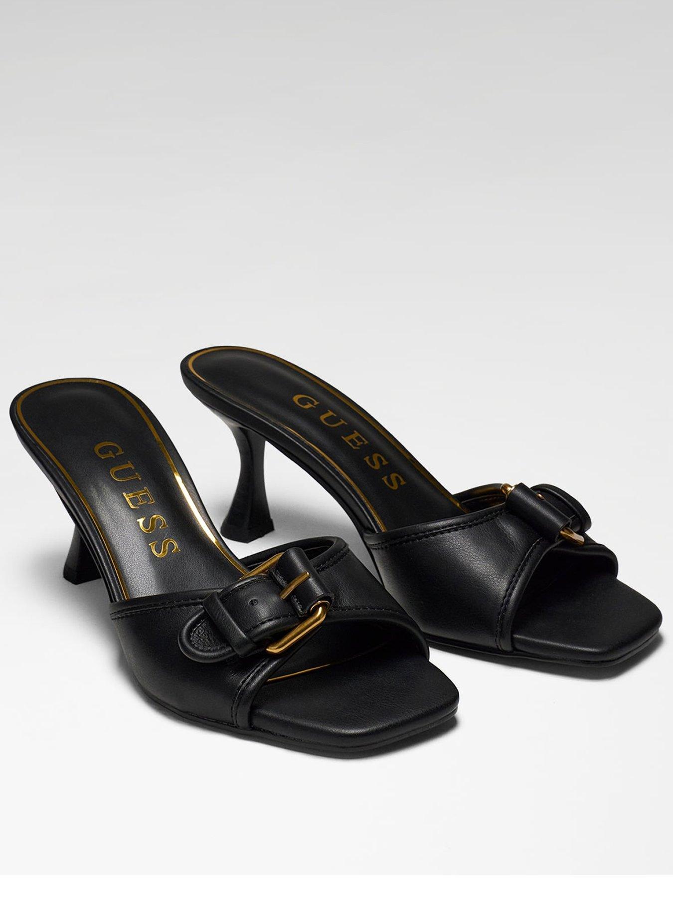 Guess Dista3 Slip On Heeled Sandal - Black