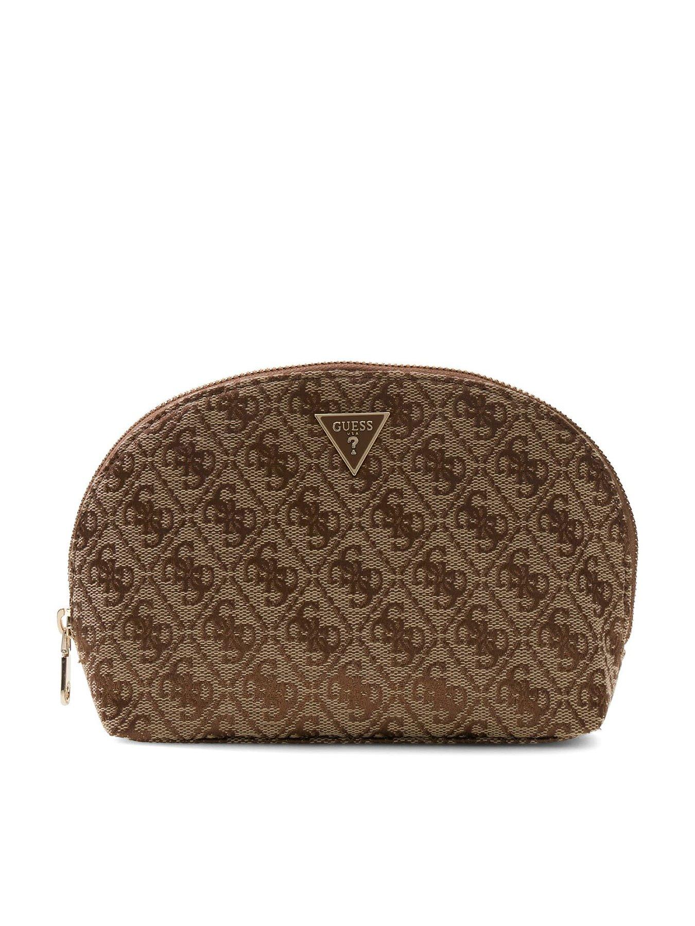 Image 1 of 4 of Guess Domed Cosmetics Case - Brown