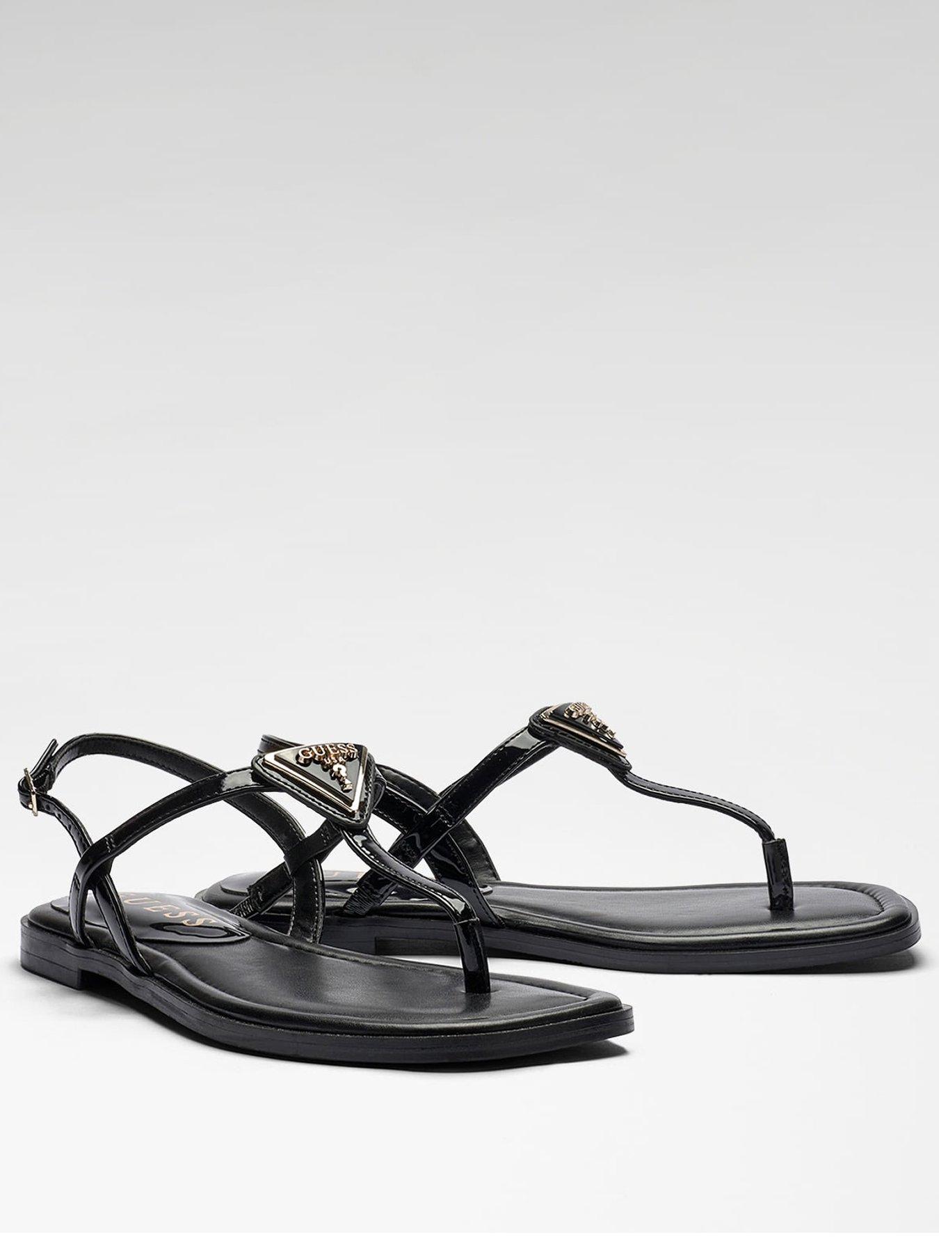 Image 2 of 4 of Guess Rainey4 Toe Post Flat Sandal - Black