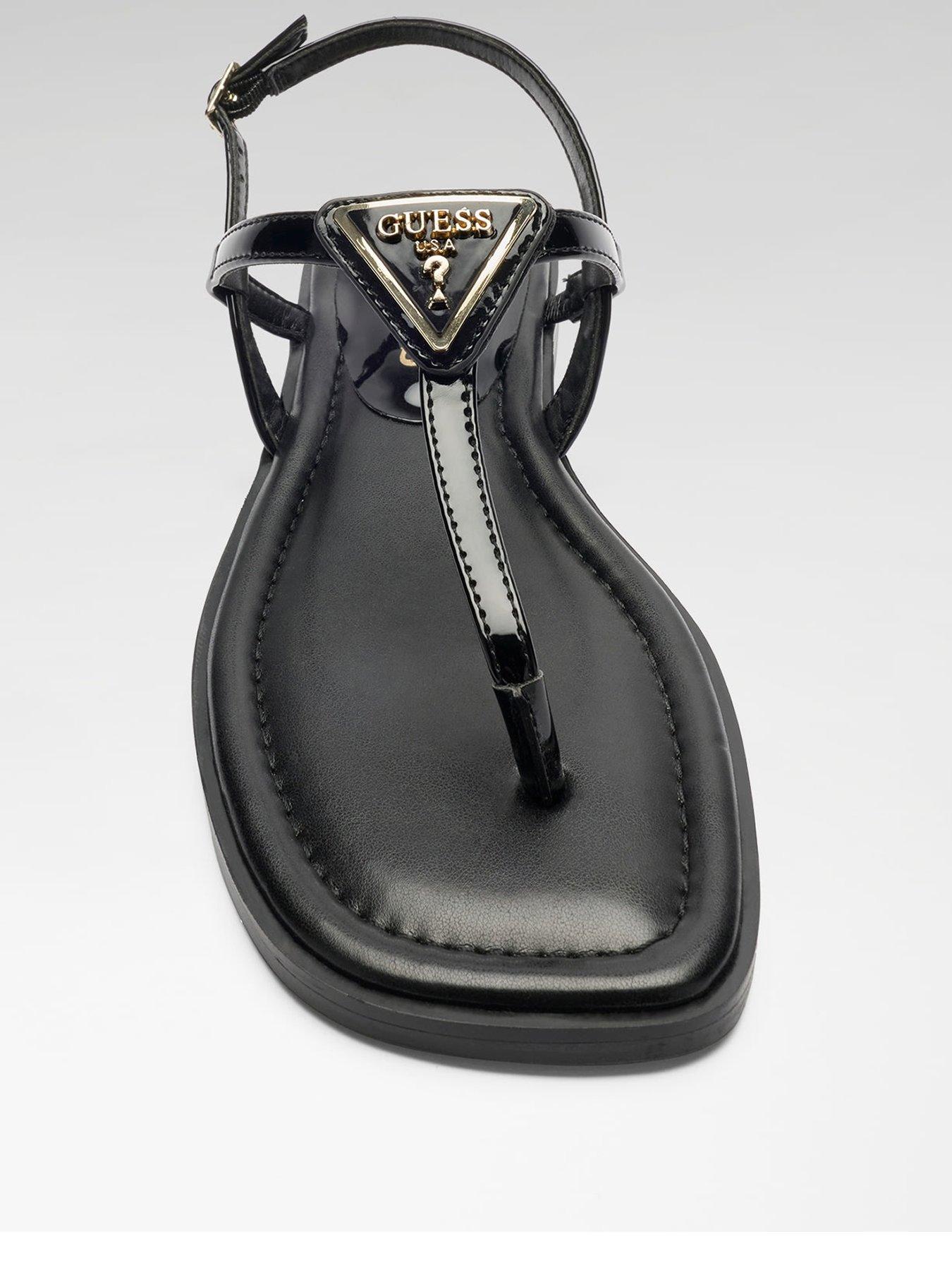 Image 3 of 4 of Guess Rainey4 Toe Post Flat Sandal - Black