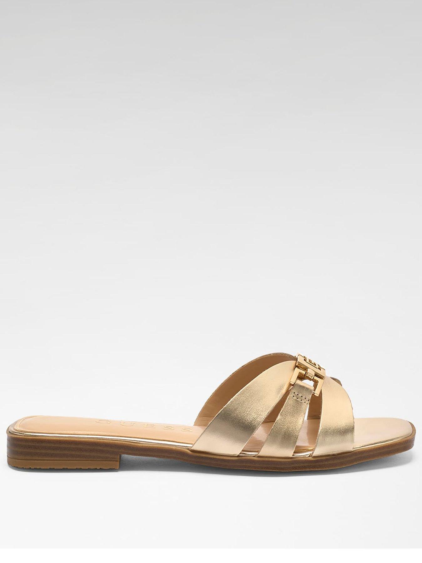 Guess Realla4 Flat Sandal - Gold