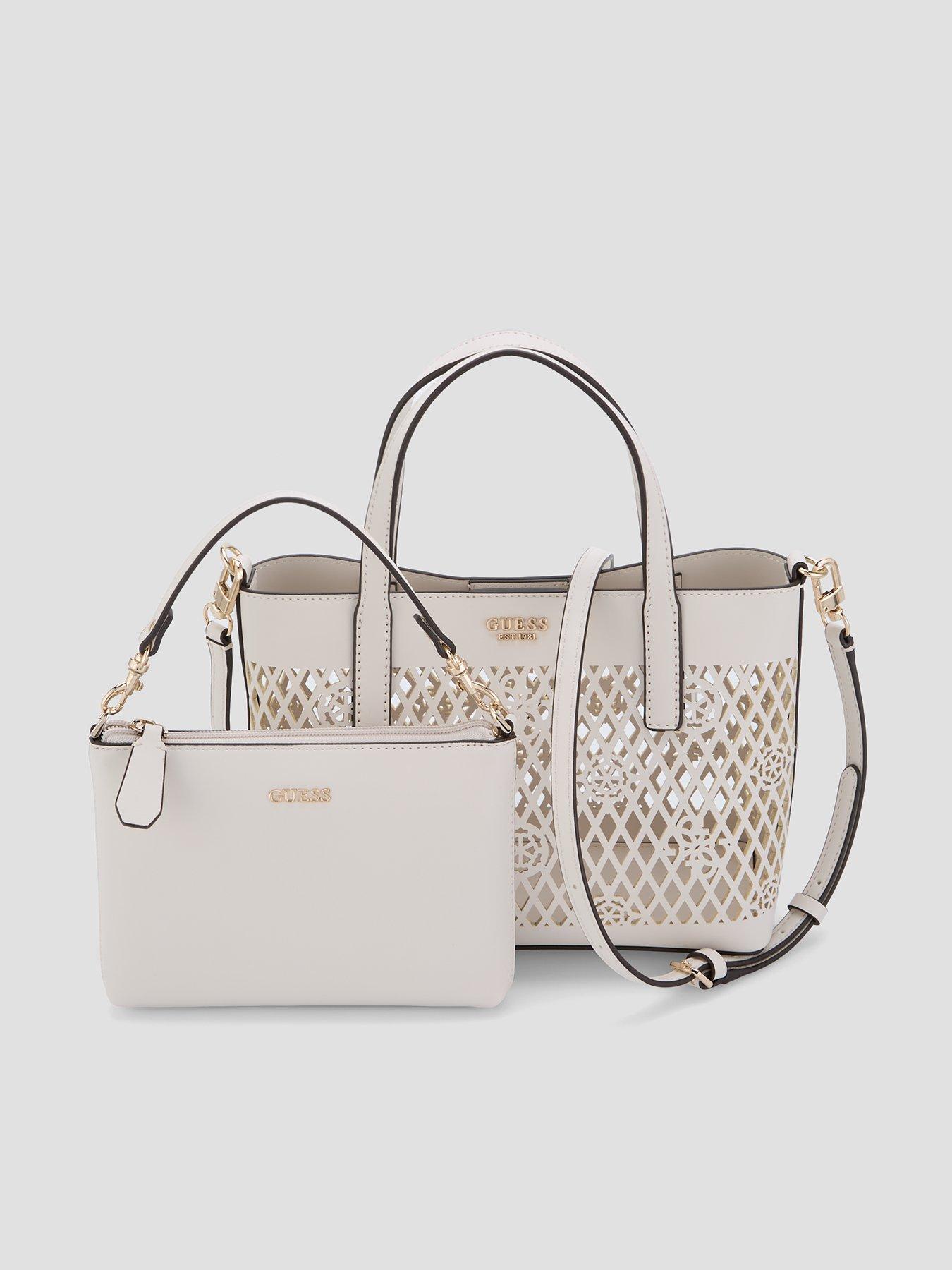 Guess Letty 2 In 1 Mini Tote Bag - White