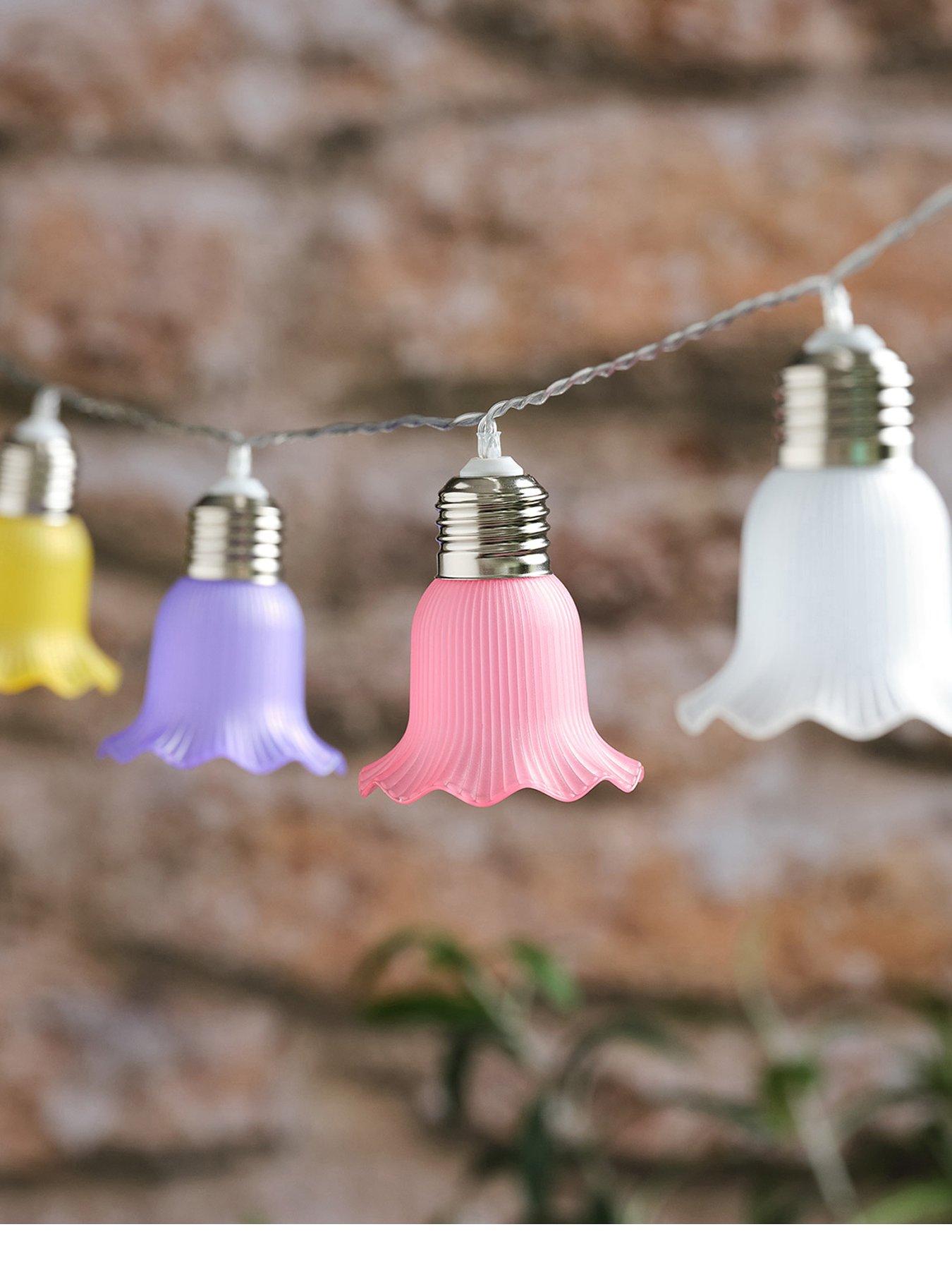 Image 2 of 4 of Lights4Fun 10 Pastel Petal Solar Fairy Lights