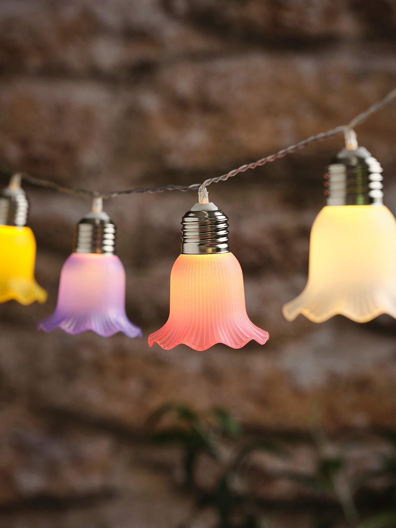 Image 3 of 4 of Lights4Fun 10 Pastel Petal Solar Fairy Lights