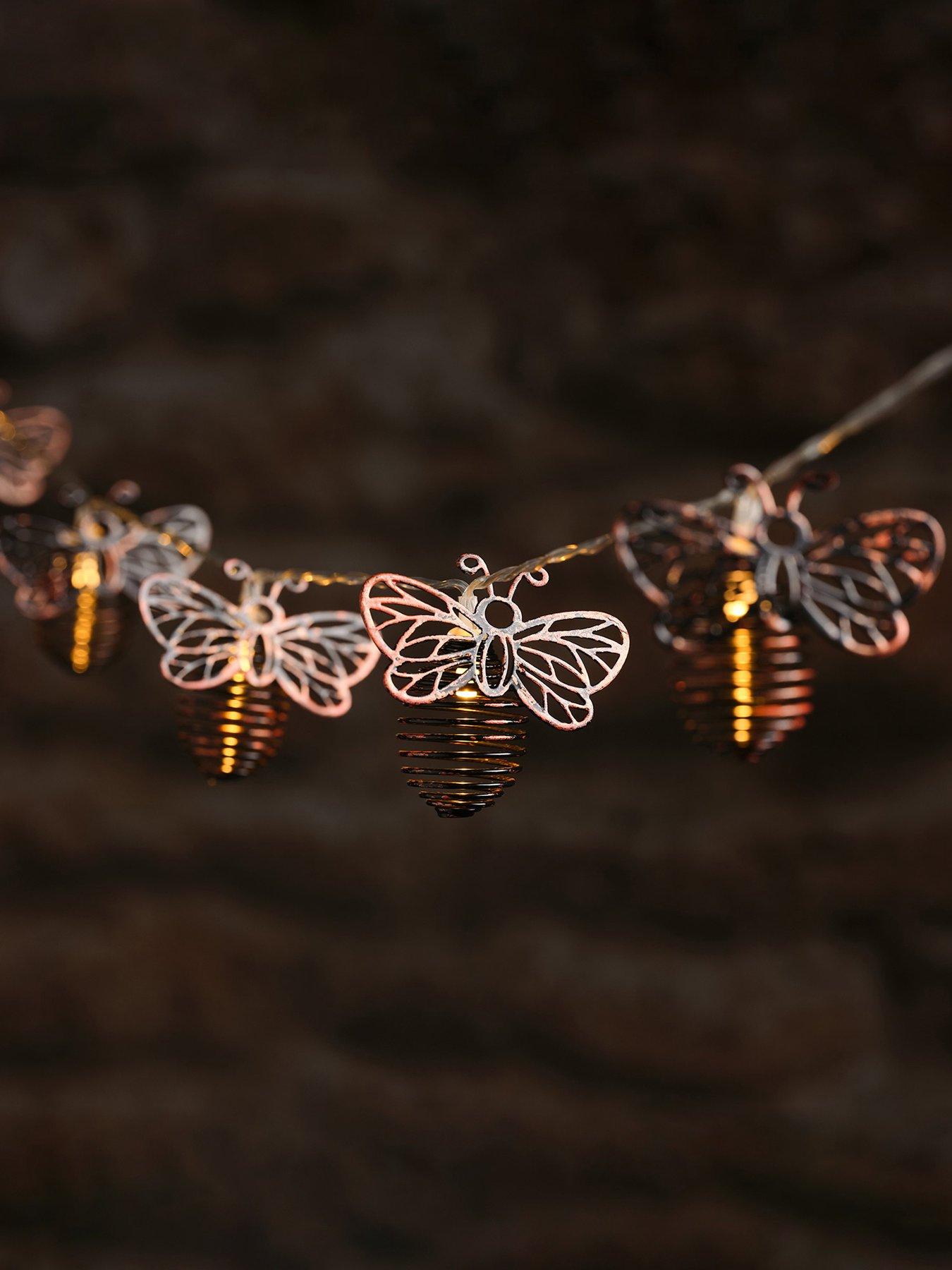 Image 1 of 5 of Lights4Fun Metal Solar Bee Outdoor Fairy Lights