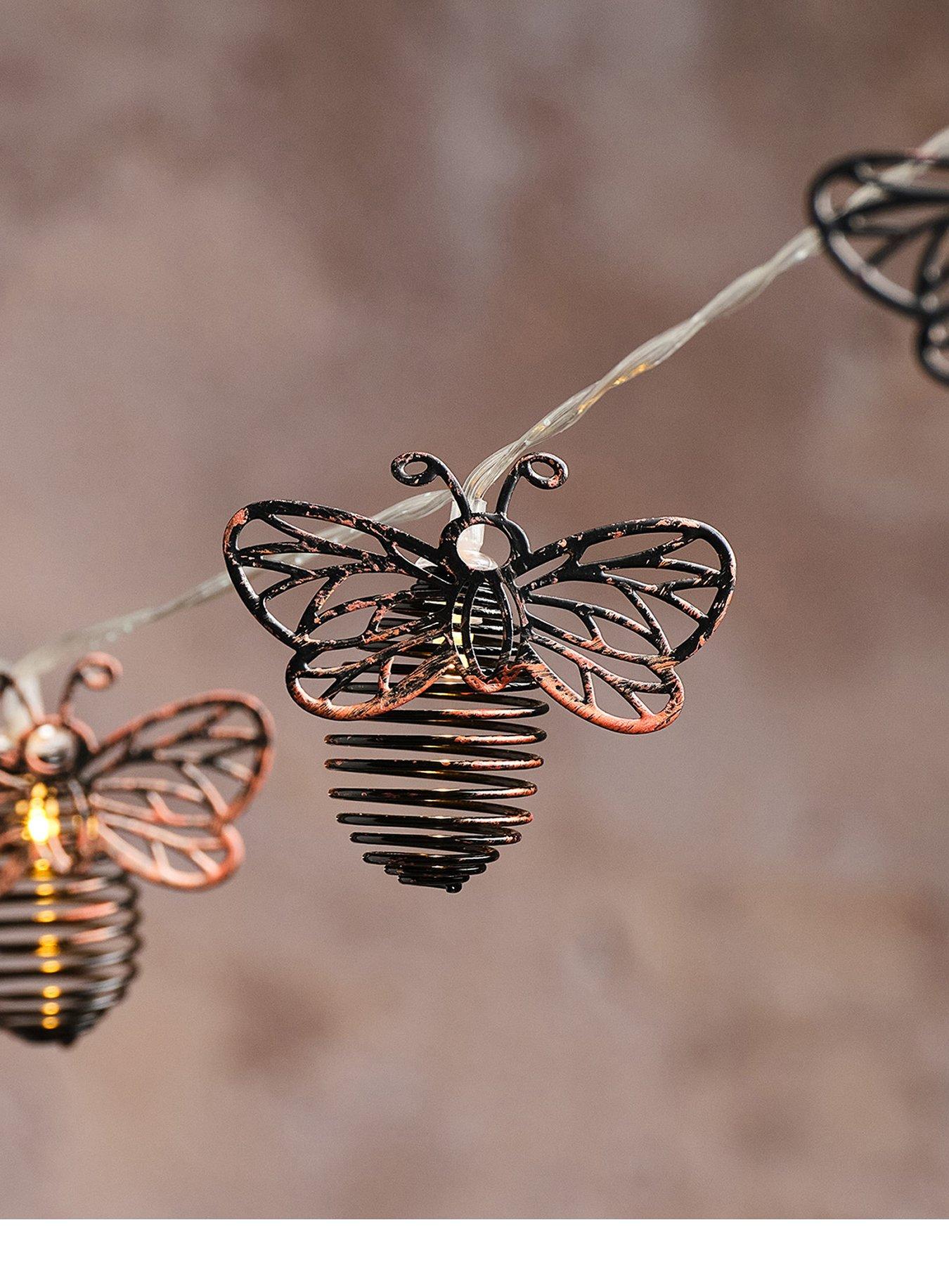 Image 2 of 5 of Lights4Fun Metal Solar Bee Outdoor Fairy Lights