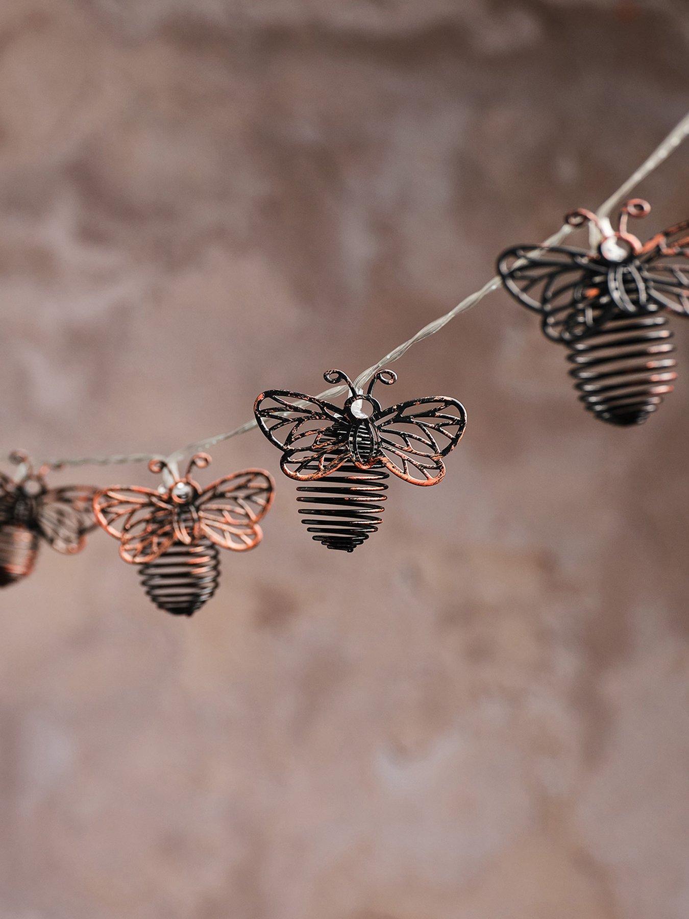 Image 3 of 5 of Lights4Fun Metal Solar Bee Outdoor Fairy Lights