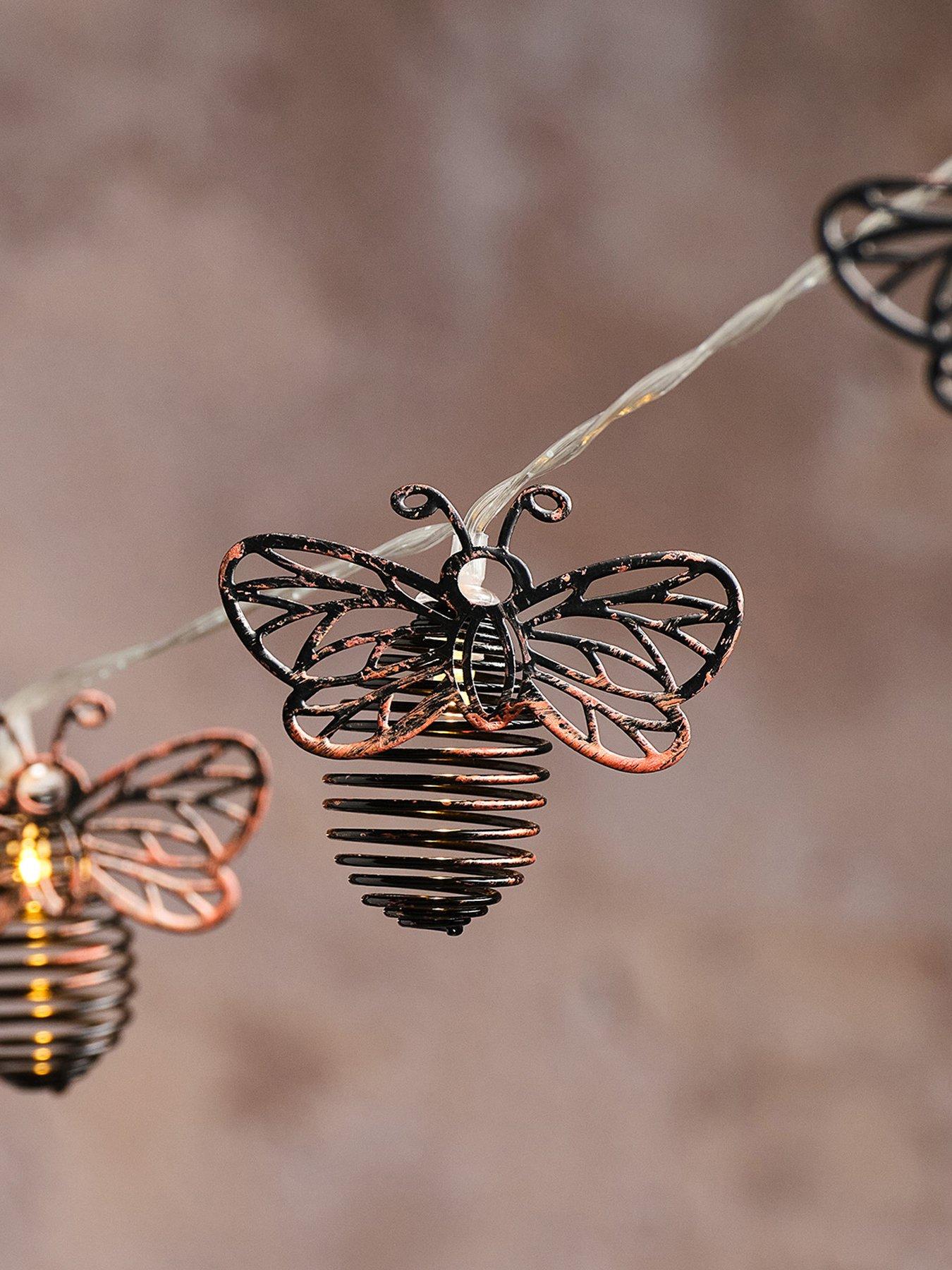 Image 4 of 5 of Lights4Fun Metal Solar Bee Outdoor Fairy Lights