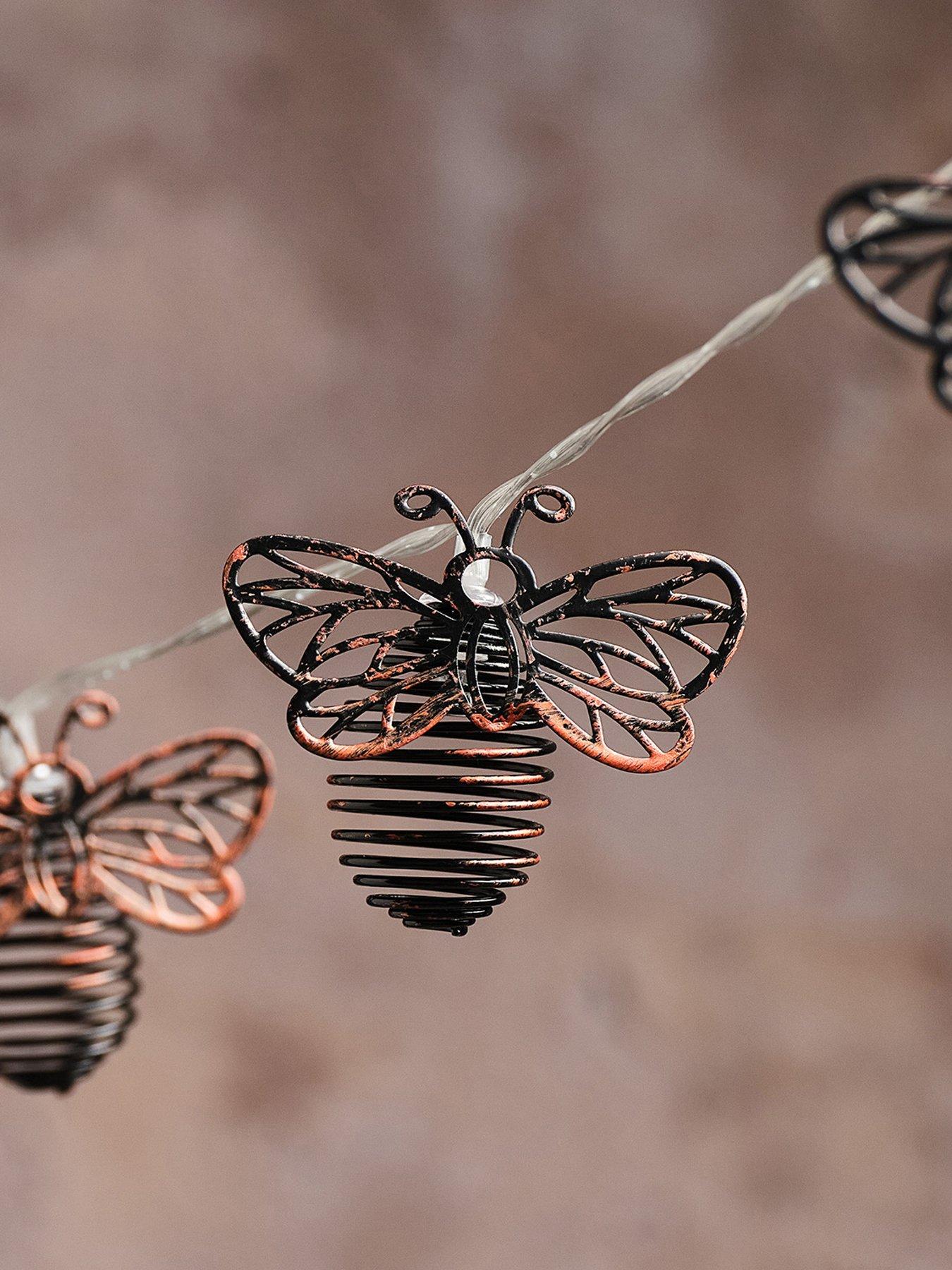 Image 5 of 5 of Lights4Fun Metal Solar Bee Outdoor Fairy Lights