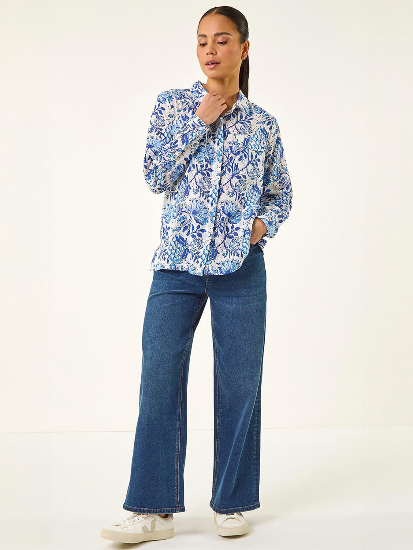 Image 2 of 5 of Roman Petite Floral Embroidered Blouse