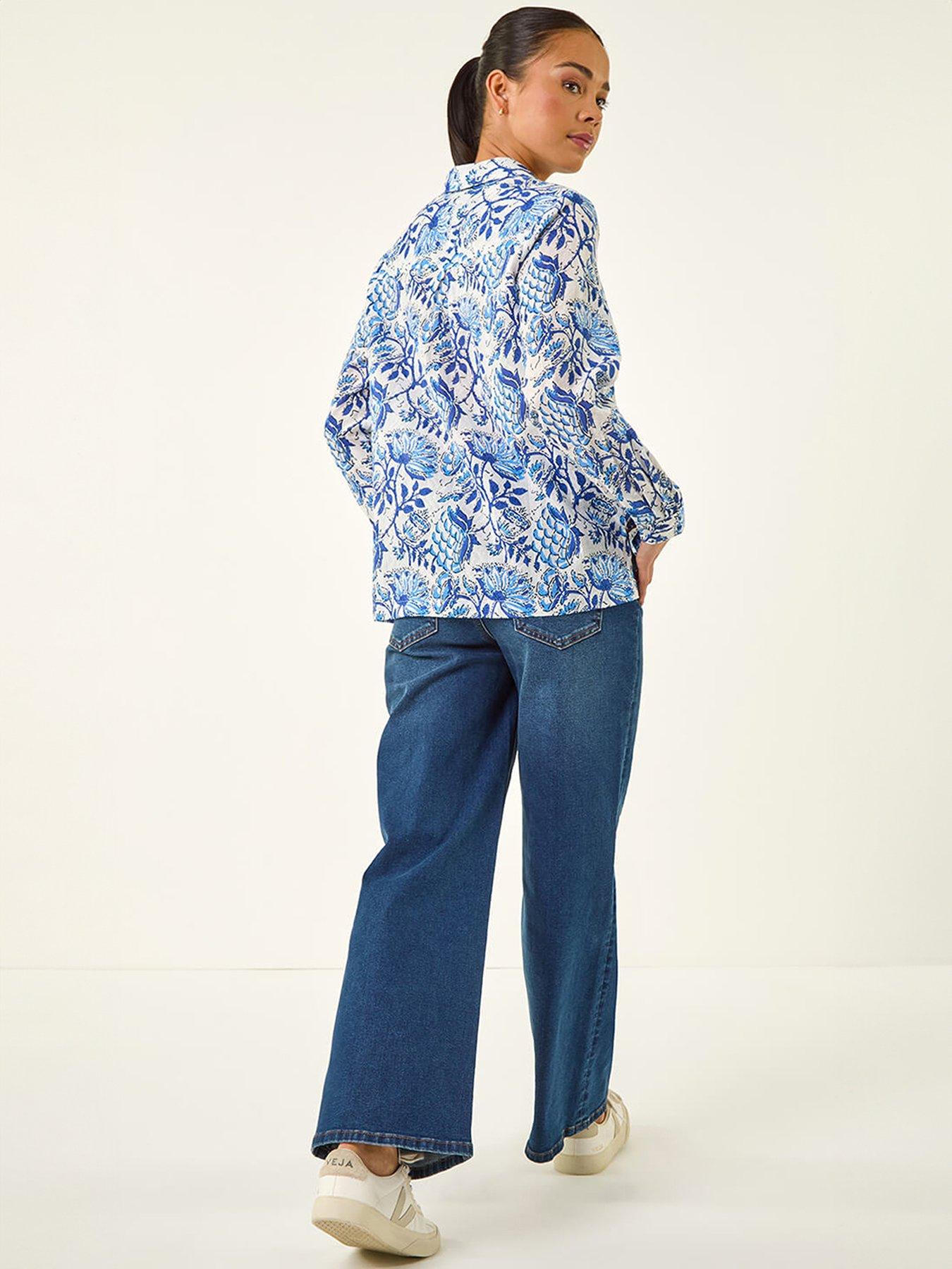 Image 3 of 5 of Roman Petite Floral Embroidered Blouse