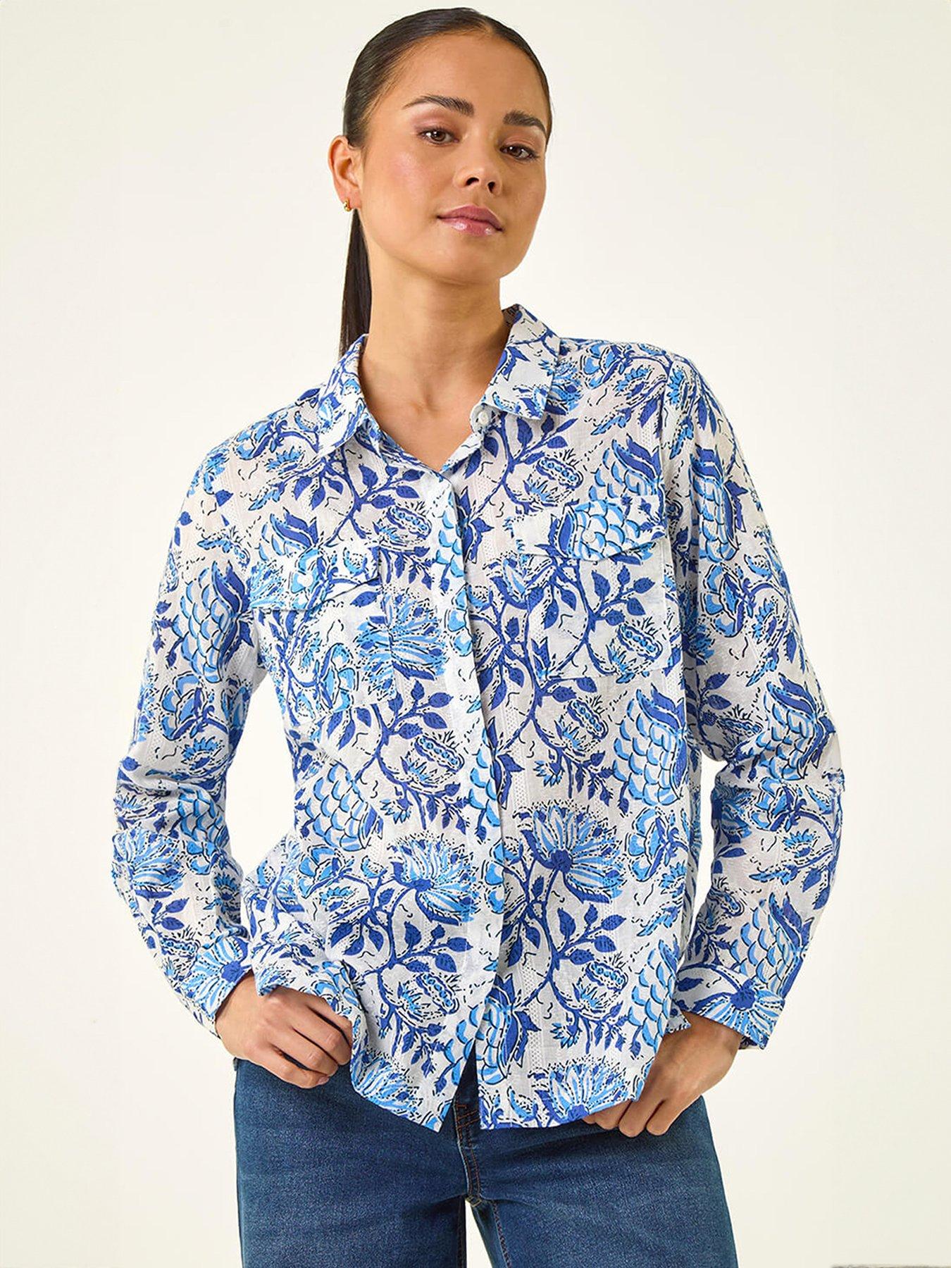 Image 4 of 5 of Roman Petite Floral Embroidered Blouse