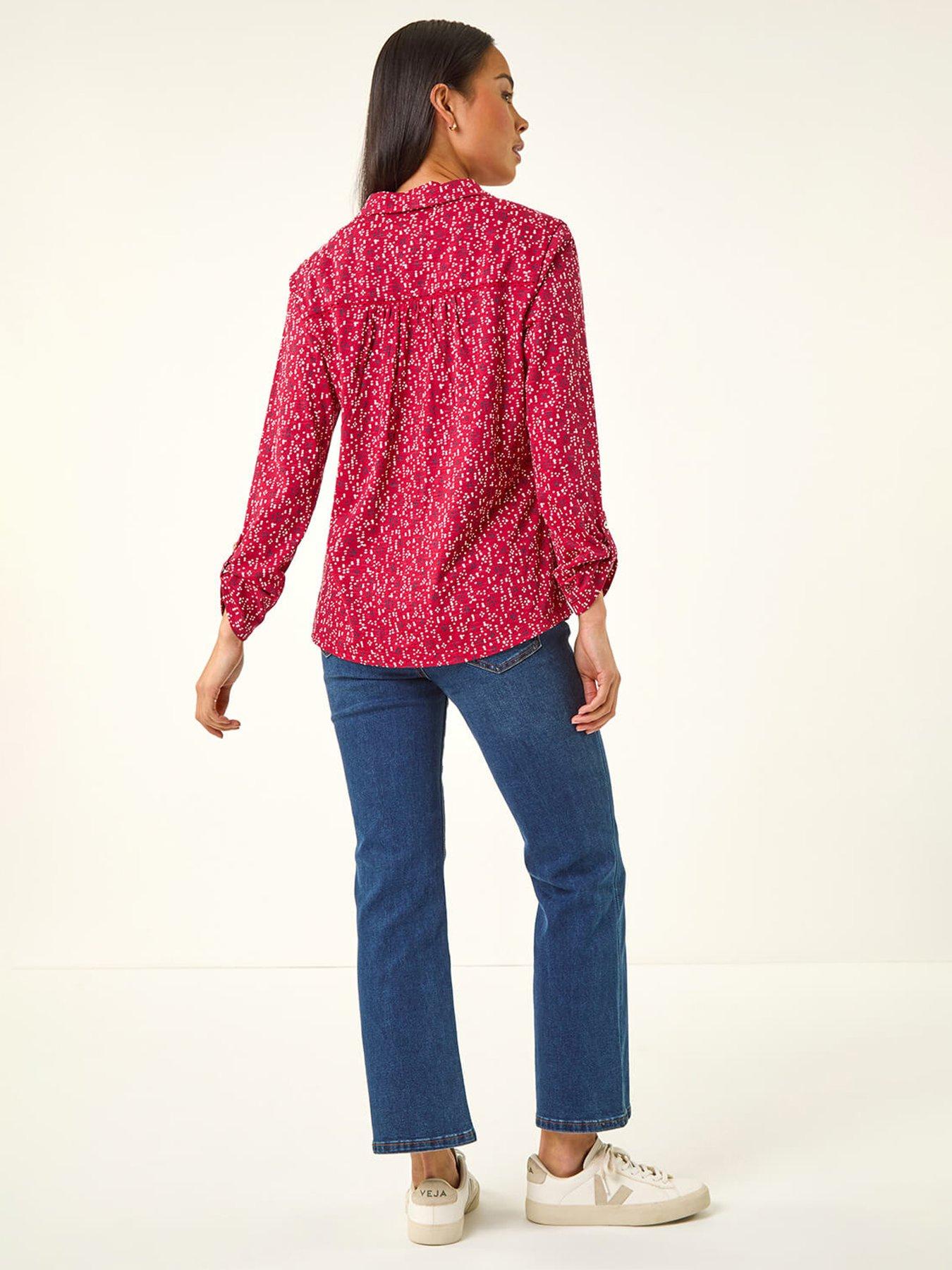 Image 2 of 5 of Roman Petite Abstract Spot Stretch Shirt